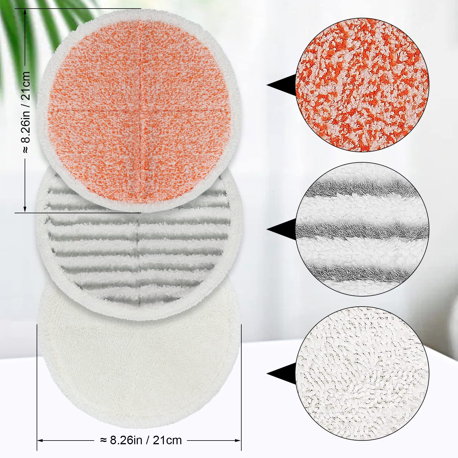 Sgizoku Spinwave Replacement Pads for Bissell Mop - 6 Heavy Scrub, 4 Scrubby, 2 Soft Pads - Compatible with Models 20399, 23157,