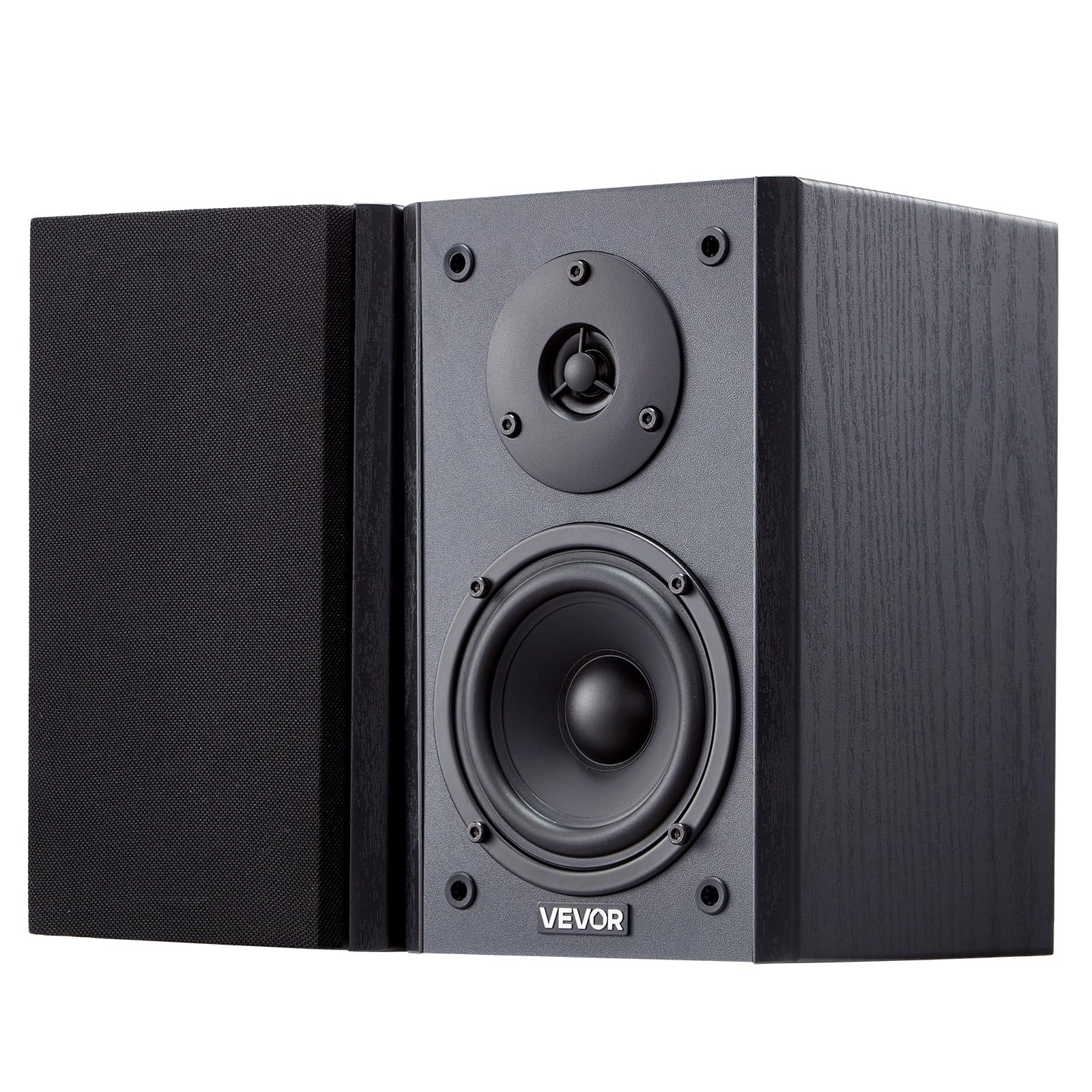 VEVOR Powered Bookshelf Speakers, 20W x 2, Active Studio Monitor Speaker with 4 Inch Woofer, Adjustable Volume and Audio with Bl