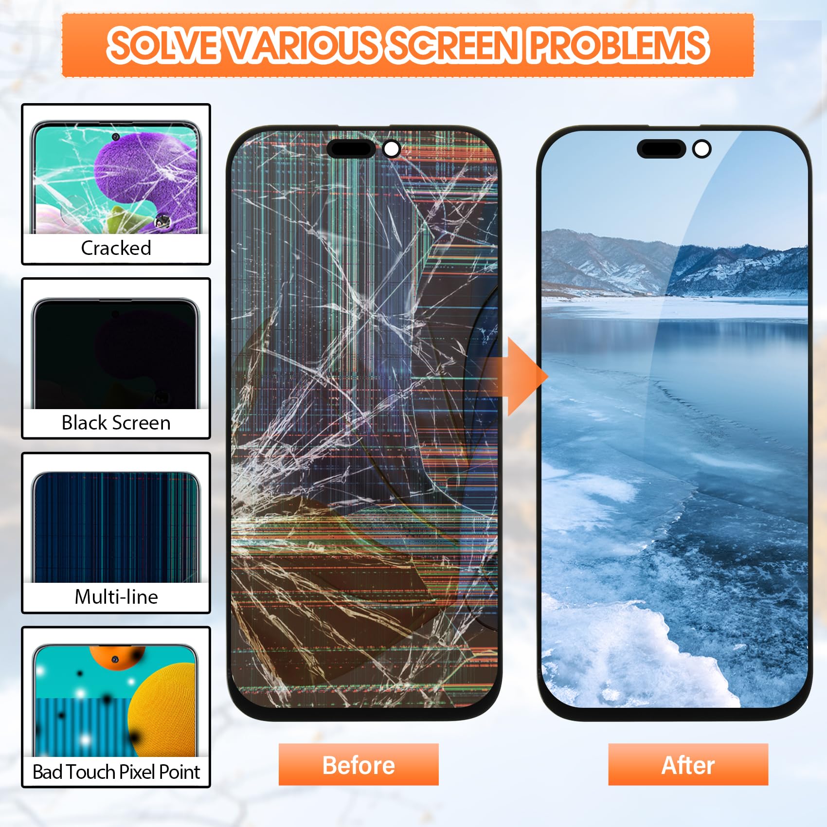 Incell Screen For Iphone 16 Pro Max Screen Replacement For Iphone 16 Pro Max Lcd Screen A3296,A3084,A3295,A3297 3D Touch Display