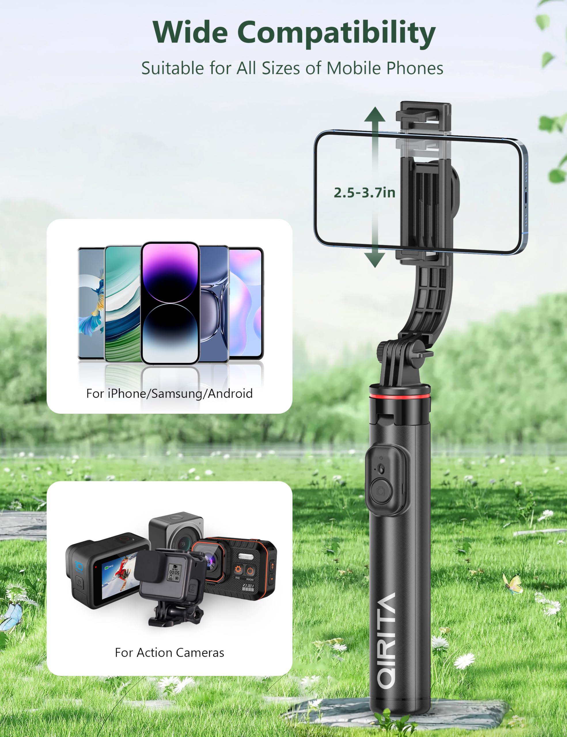 52 Selfie Stick Tripod With Remote, 3 In 1 Portable Phone Tripod Stand With Holder, Group Selfies/Live Streaming/Video Recording