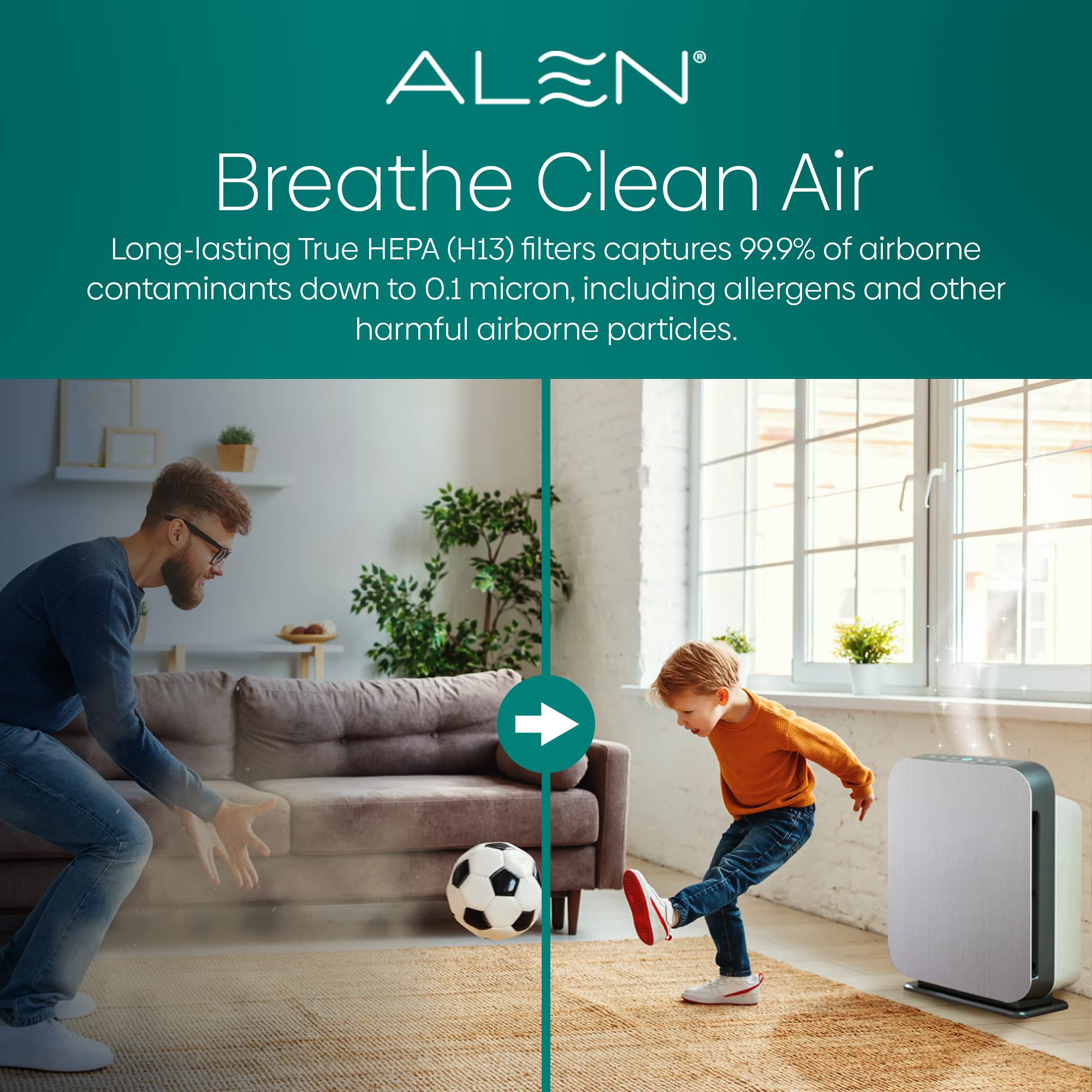 Alen Air Filter B7 Fresh Replacement Hepa Filter For Breathesmart 75I Air Purifier   Captures Allergens & Mold + Odors & Smoke (