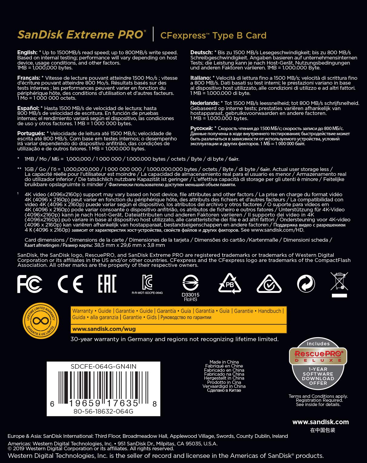 Sandisk 64Gb Extreme Pro Cfexpress Card Type B - Sdcfe-064G-Gn4In