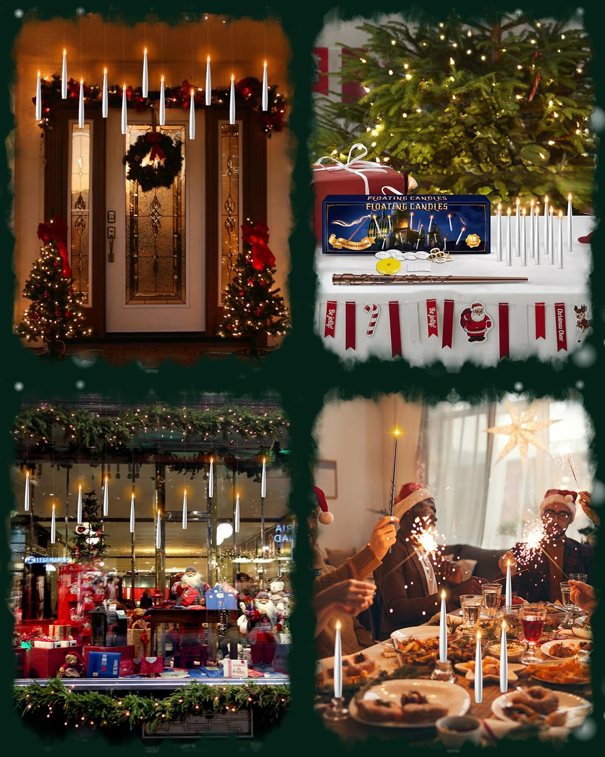 Floating Candles 3Pcs (No Wand)   Magic Hanging Candles Flickering Warm Light Flameless Candles With Remote, Floating Lights For