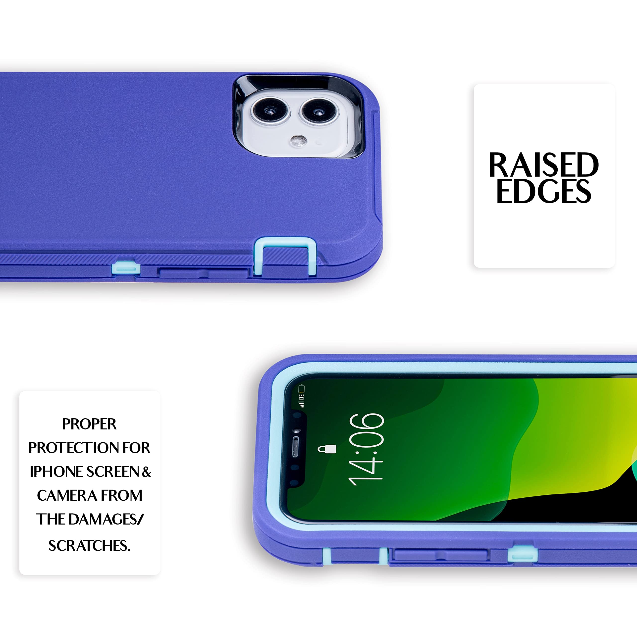 Wallskin Case For Iphone 12 Mini (5.4) Heavy Duty Full Body Military Grade Drop Protection Carrying Cover Holder | Holster For M