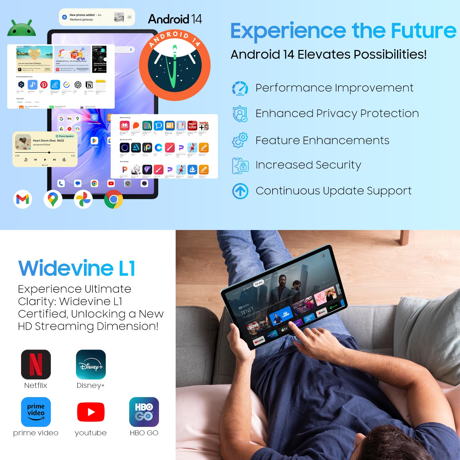 Blackview Tablet 11 Inch Android 14 Tablets, 90Wifi With 12Gb+128Gb Storage(Expand To 2Tb), Unisoc T606 Cpu, 8200Mah, Ips Displa