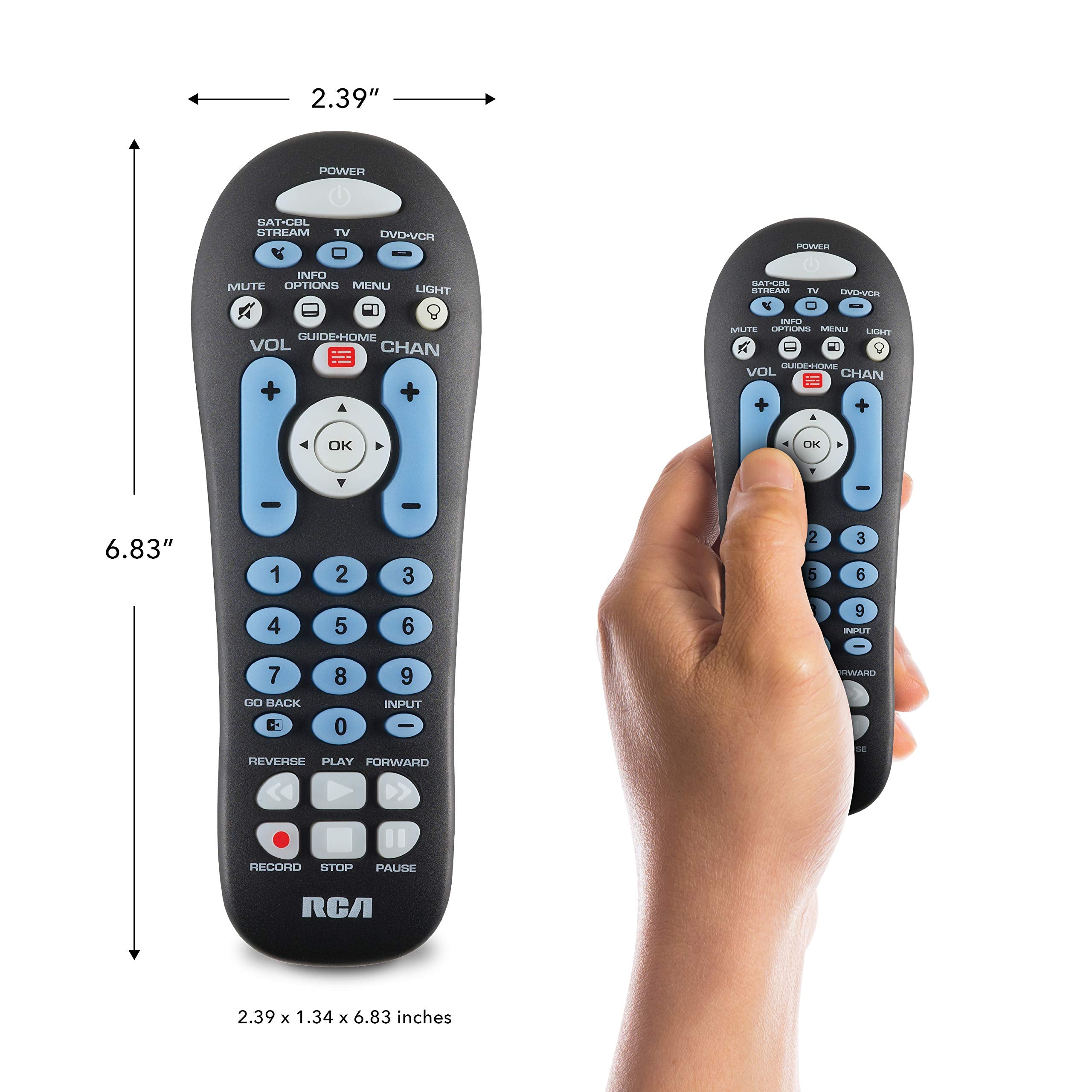 RCA RCR313BE Big Button Three-Device Universal Remote - Thumbnail 5