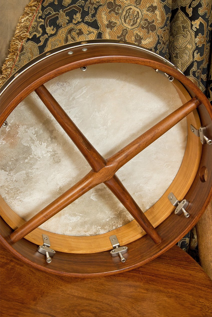 Roosebeck Tunable Sheesham Bodhran, Rosewood, Cross Bar 14 Inches By 3.5 Inches