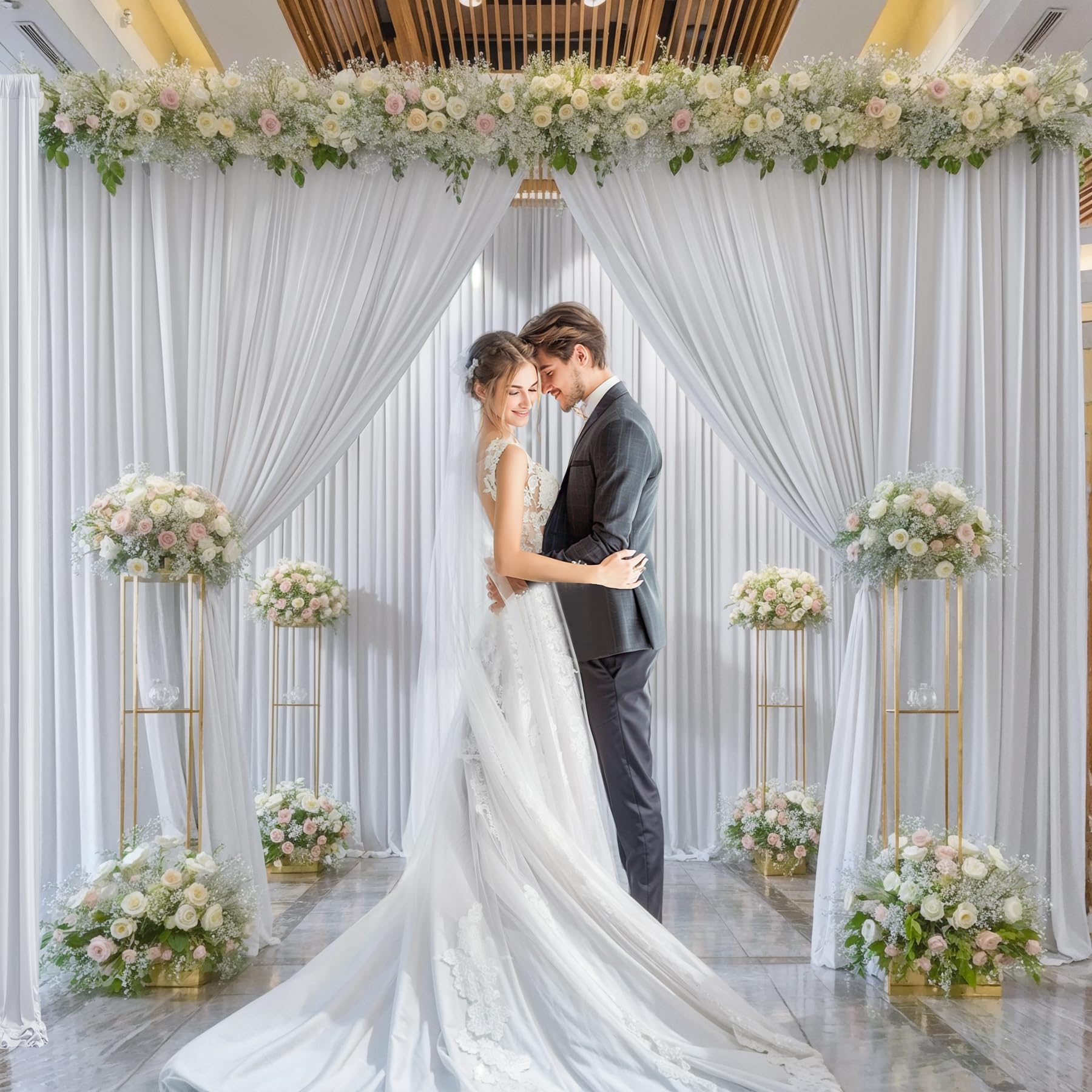 10Ft X 7Ft Silver Grey Backdrop Curtain For Parties Wedding Wrinkle Free Backdrop Drapes Panels For Baby Shower Birthday Photo P