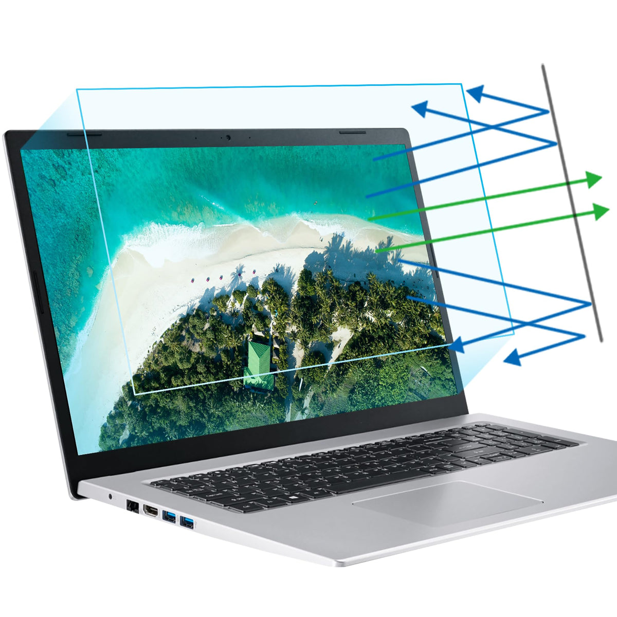 F Forito 2 Pack 17.3 Inch Anti Blue Light Laptop Screen Protector, Compatible With 17.3    Hp/Lenovo/Acer/Asus/Msi Laptop With 1