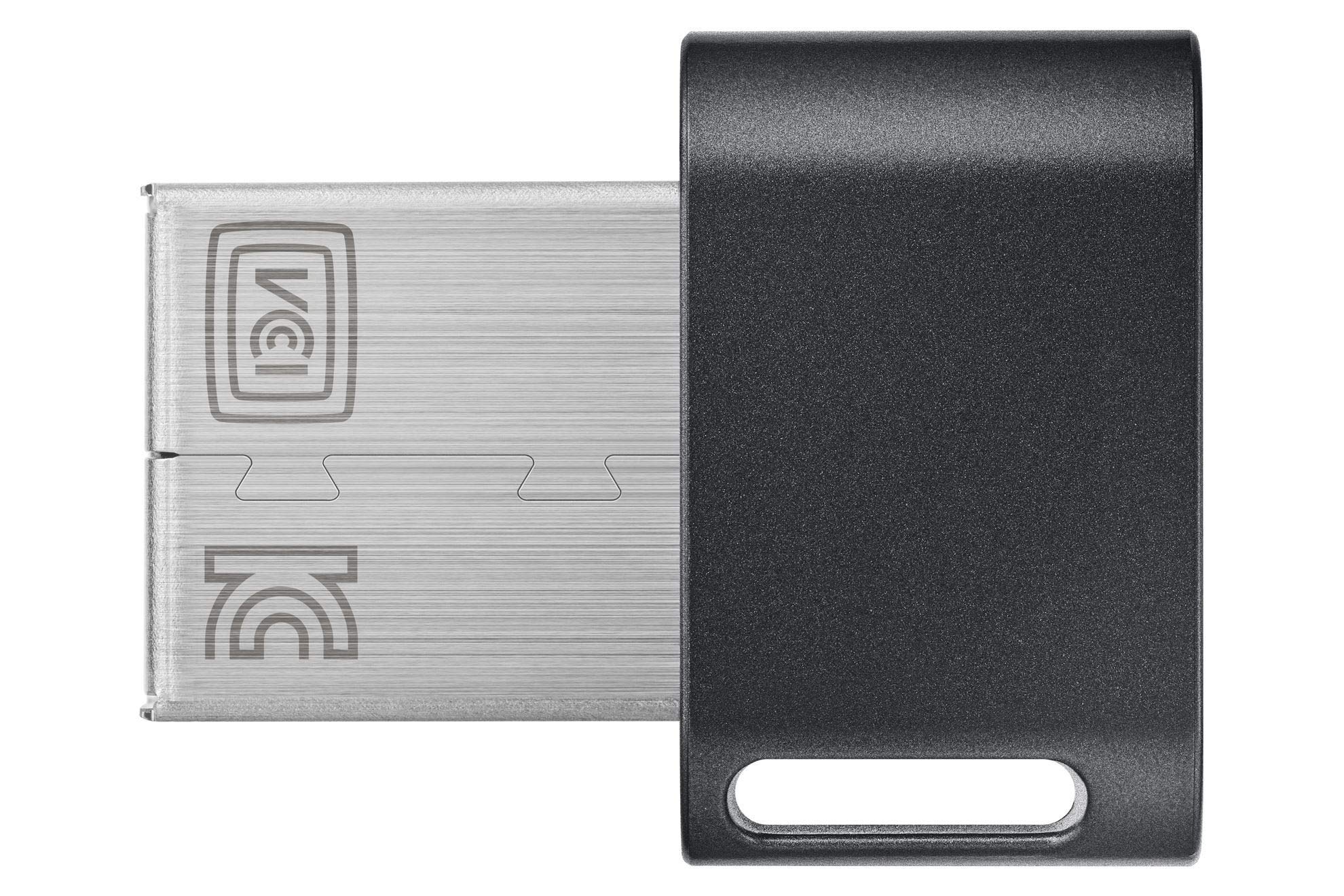 Samsung Fit Plus Usb Flash Drive Type A, 256Gb, 400Mb/S Read, 110Mb/S Write, Compact Usb 3.1 Flash Drive With Key Ring, Gray, Mu