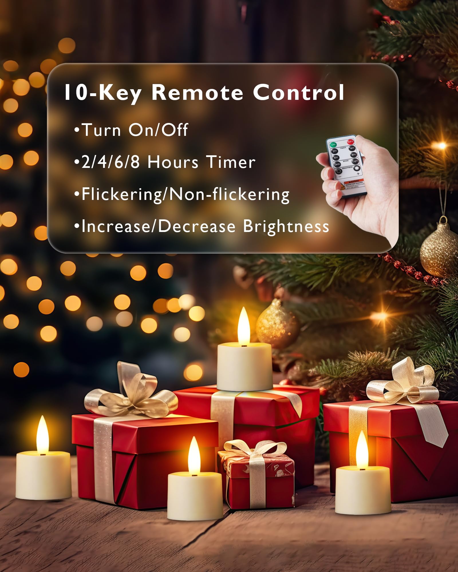 Beichi Rechargeable Candles, Tea Lights Candles Battery Operated With Remote, Flameless Votive Candles With 2/4/6/8H Timer Flick