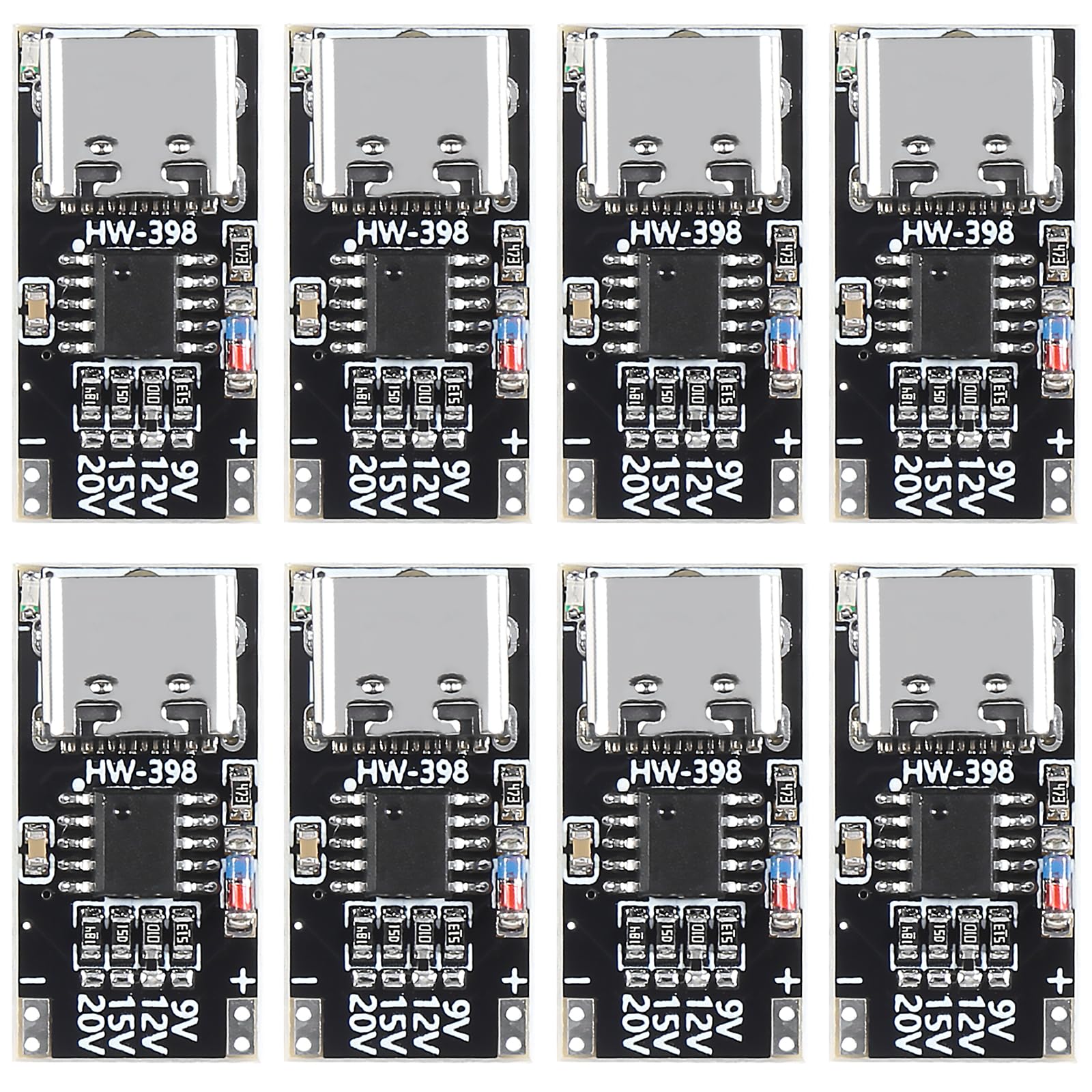 8Pcs Usb C Pd Type C Trigger Board Pd/Qc Decoy Fast Charger Module Support Dc 9V 12V 15V 20V For Laptop,Router,Optical Modem Ada