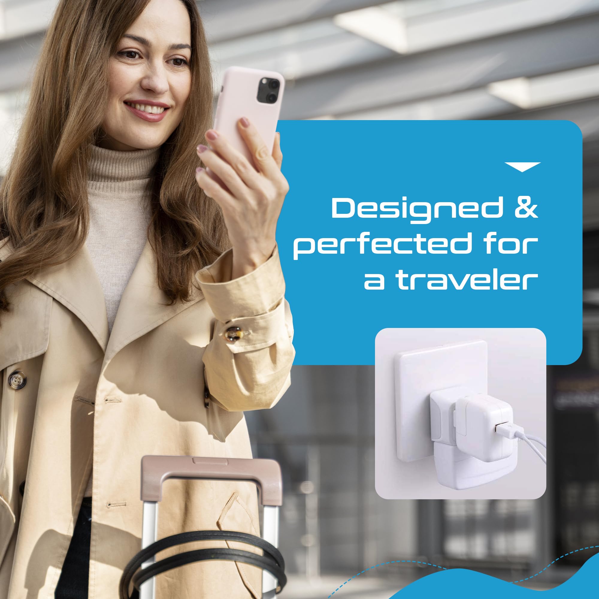 Ceptics Denmark Travel Adapter Plug With Dual Usa Input   Power   Type K (3 Pack)   Ultra Compact   Safe Grounded Perfect For Ce