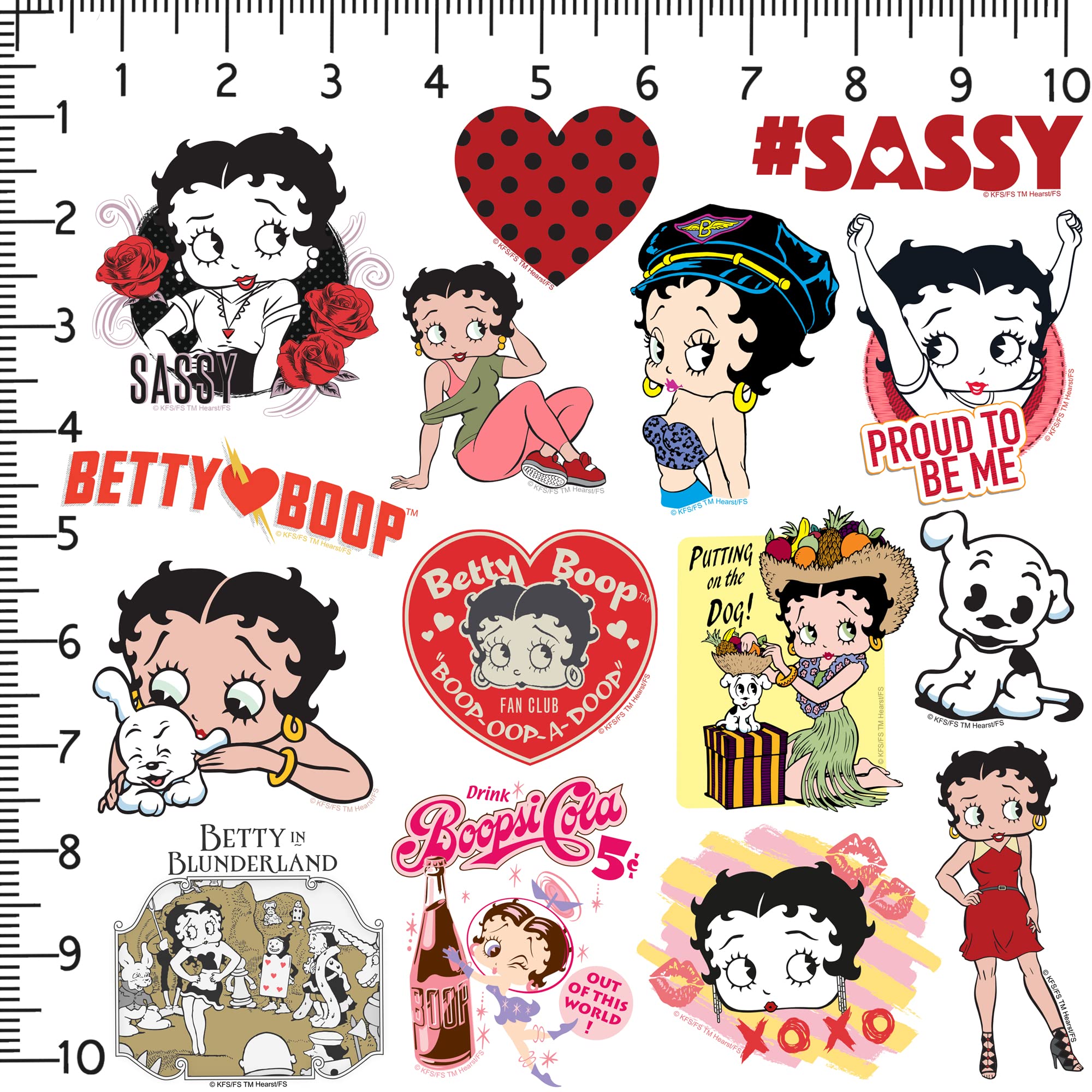 Betty Boop 50Ct Sticker Pack Large Deluxe Stickers Variety Pack   Laptop, Water Bottle, Scrapbooking, Tablet, Skateboard, Indoor