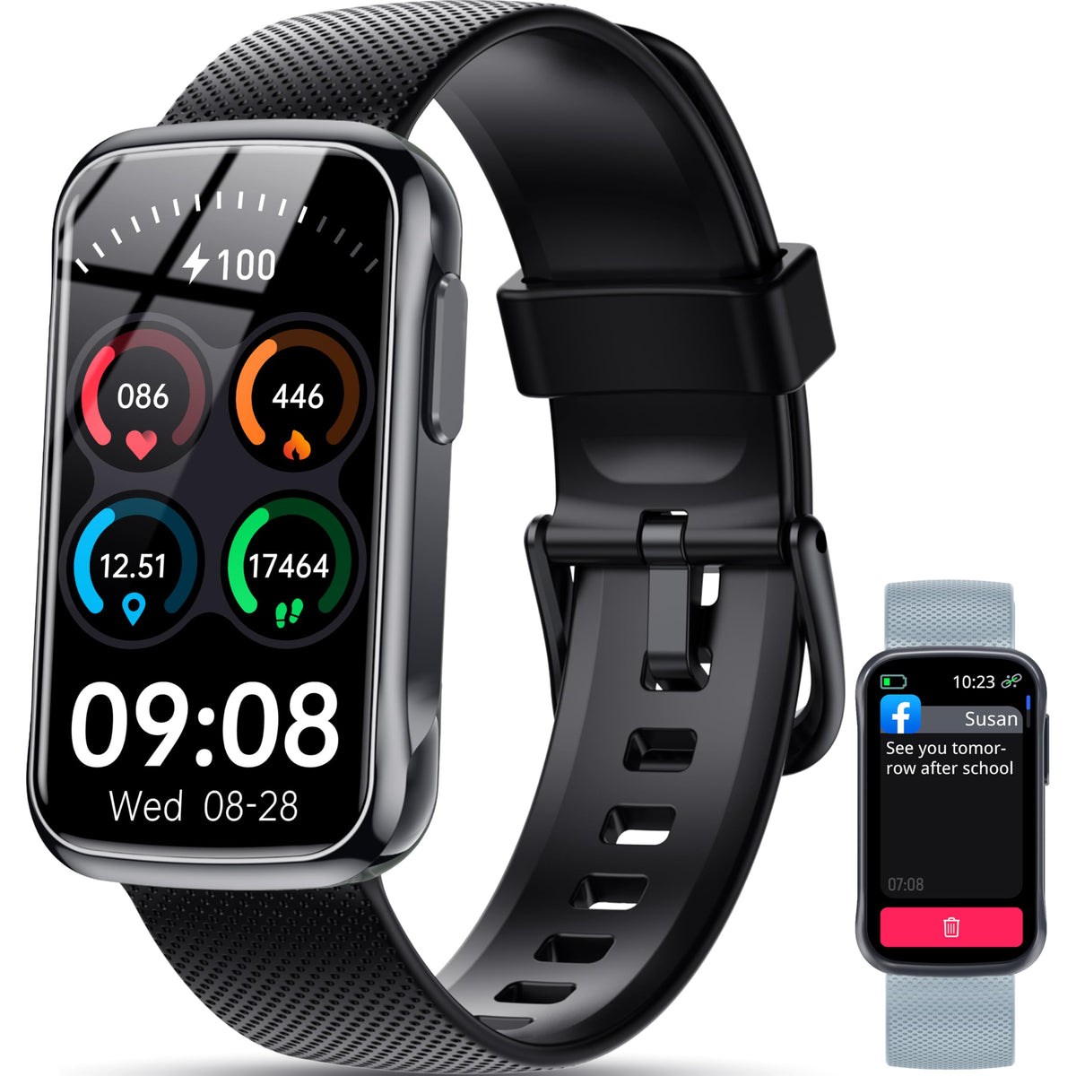 Oukitel Smart Watch For Men Women With 24 Sport Modes, Fitness Tracker 1.47'' Smartwatch With Heart Rate/Spo2/Sleep Monitor, Ste