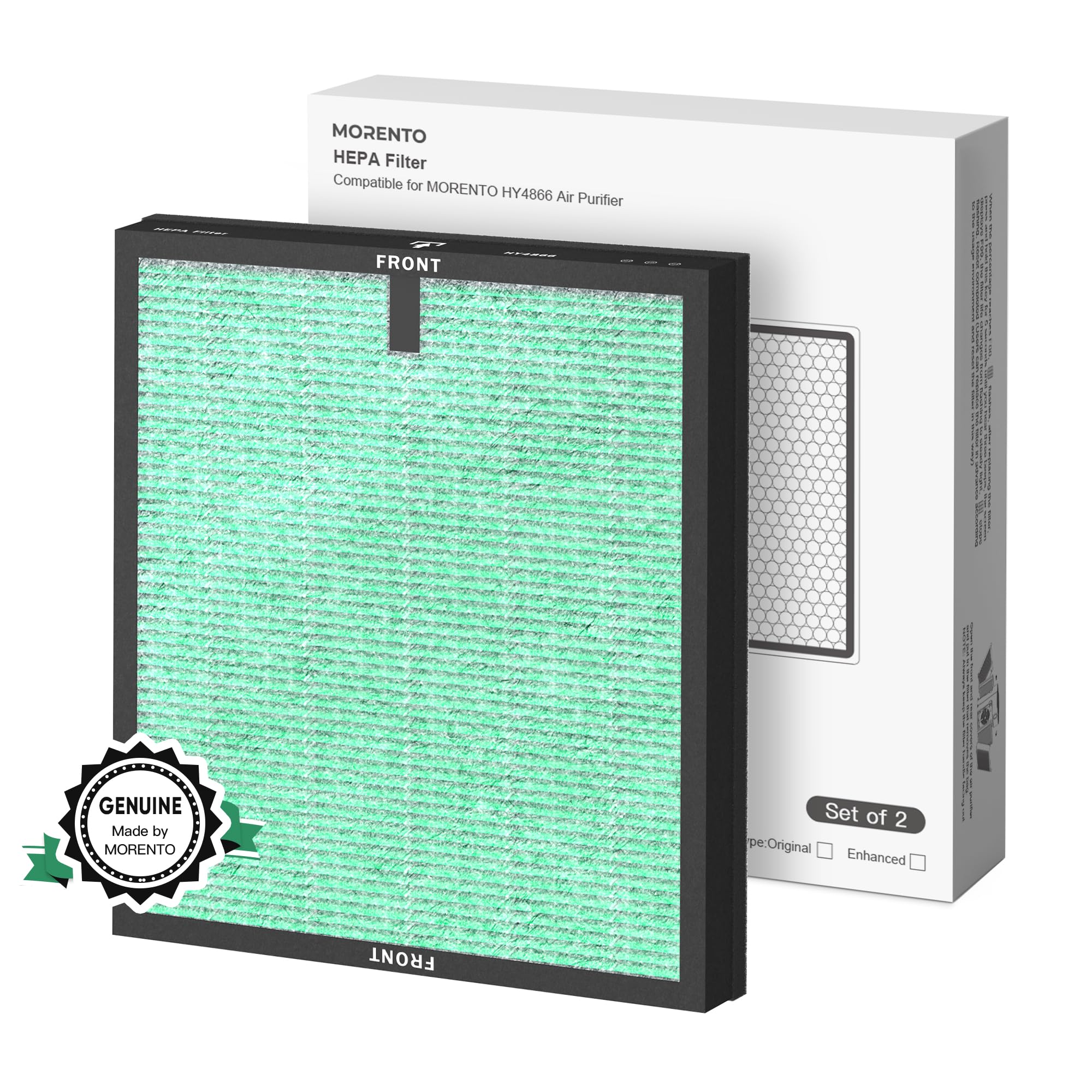 Morento 2 Pack Hy4866 Genuine Air Purifier Replacement Filter For Hy4866 Air Purifier, Pet Dander Version