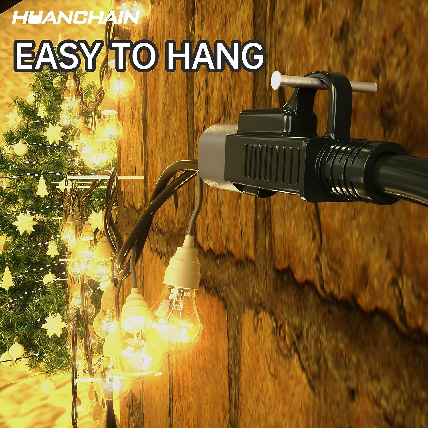 Huanchain Indoor Outdoor Black Extension Cord 25 Ft 2 Pack Waterproof, 16/3 Gauge Flexible Cold Resistant Appliance Cable Outsid