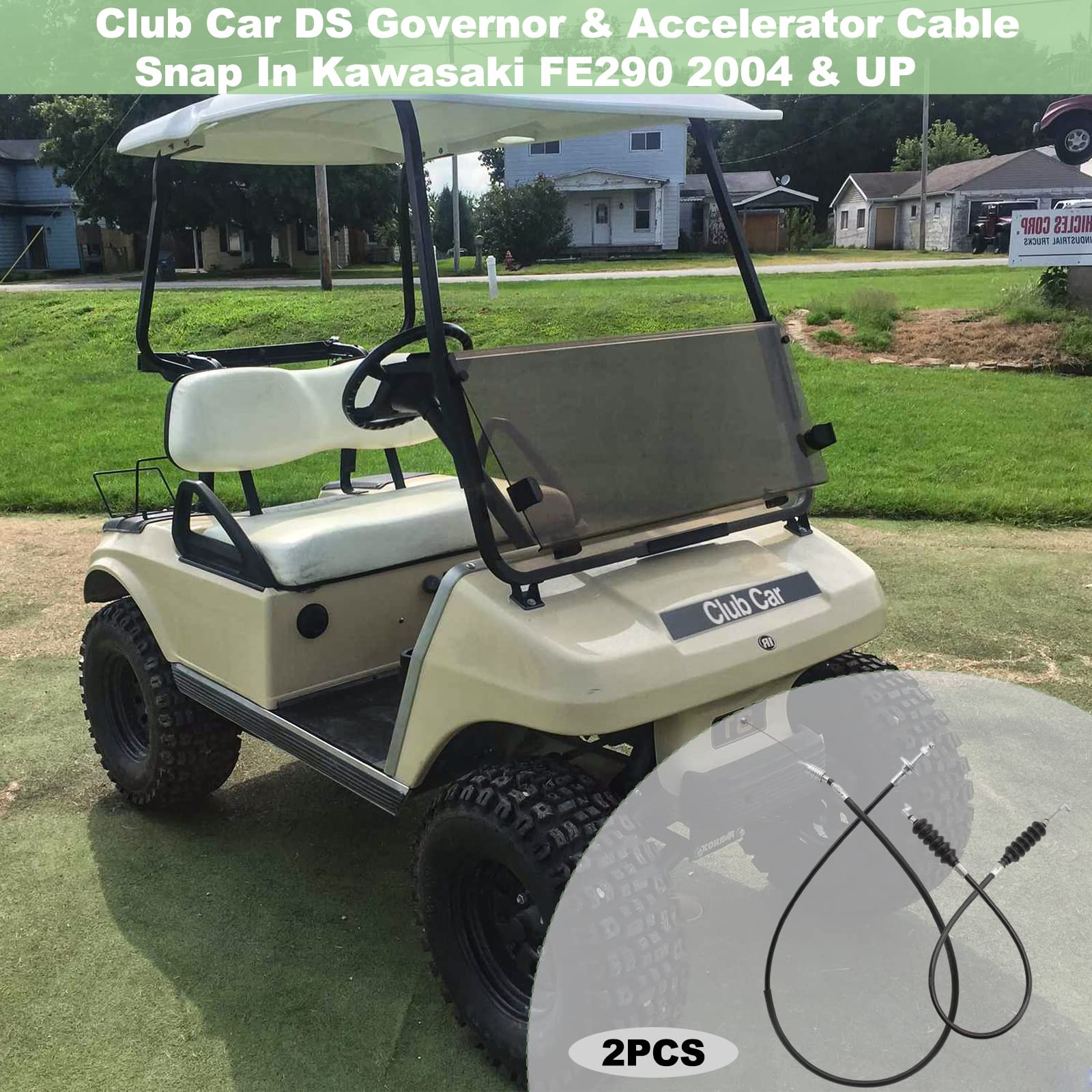 Clubrally Club Car Ds Golf Cart Governor & Accelerator Cable Snap In Kawasaki Fe290 2004 & Up