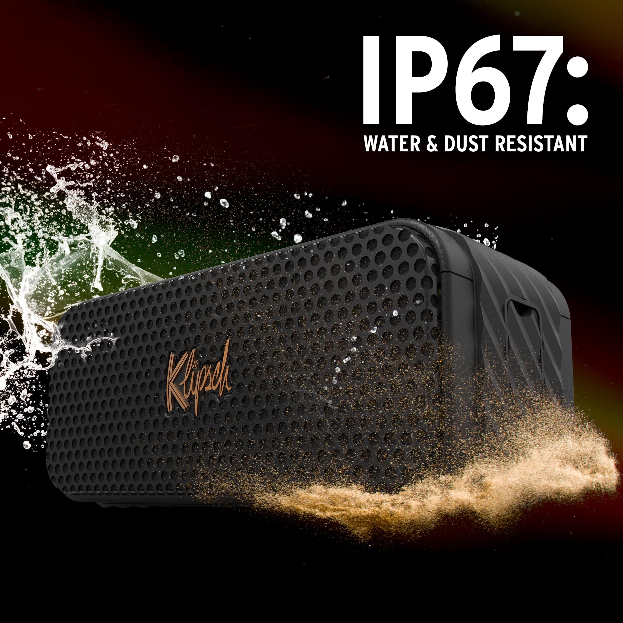 The Klipsch Nashville Portable Bluetooth Speaker With A 2.25'' Full Range Drivers For 360 Degree Audio, Ip67 Dust And Waterproof