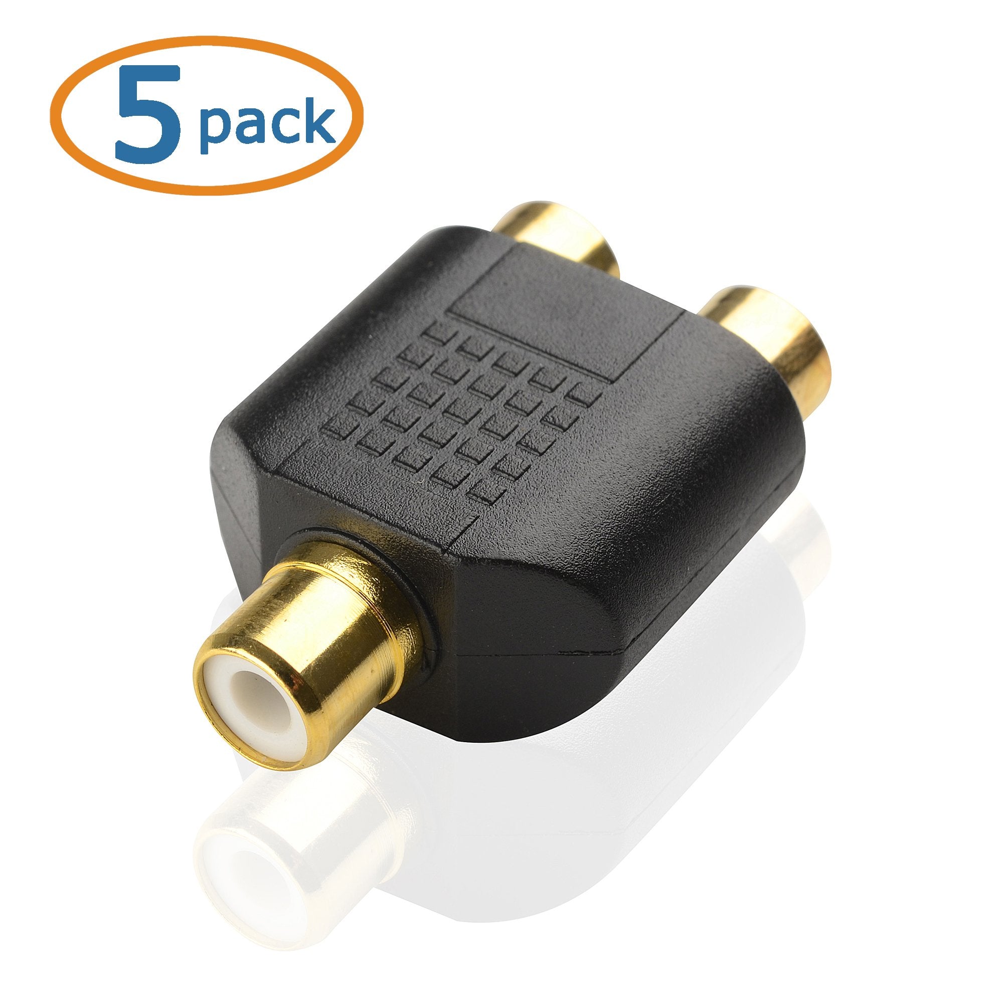 Cable Matters 5 Pack Gold Plated RCA Split Adapter