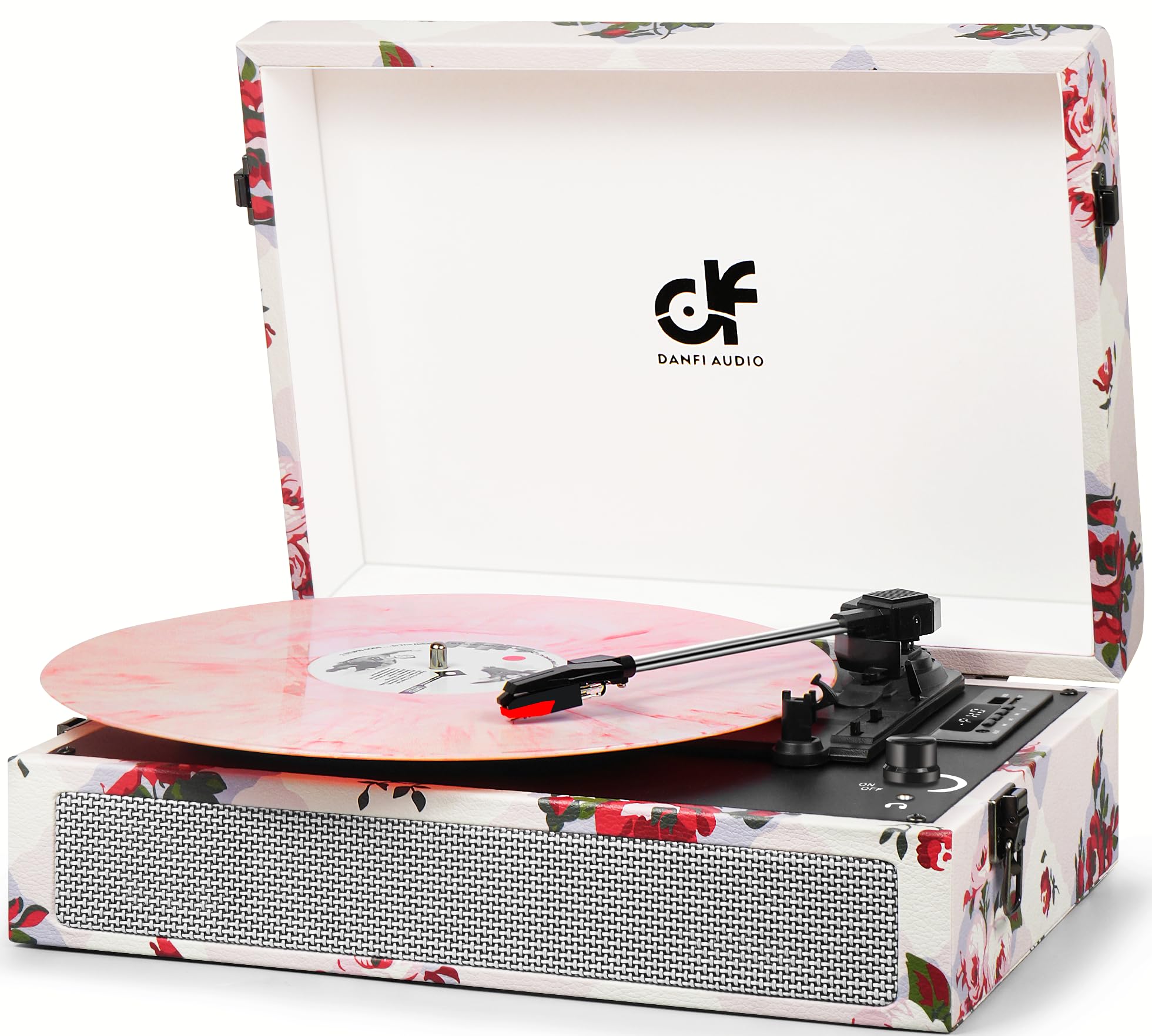 Vinyl Record Player Bluetooth With Built In Speakers, Vintage Portable Turntable 3 Speed With Usb Recording Headphone/Rca/Aux Ja