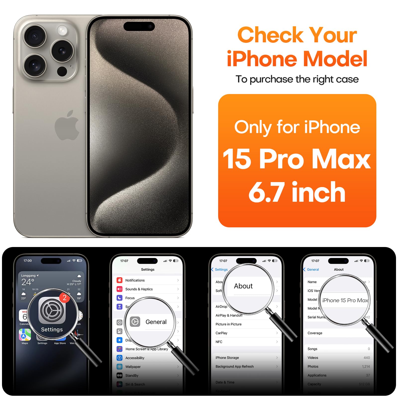 Impactstrong Shatterproof Tempered Glass Screen Protector For Iphone 15 Pro Max [Easy Installation Frame] [Bubble Free] [9H Hard