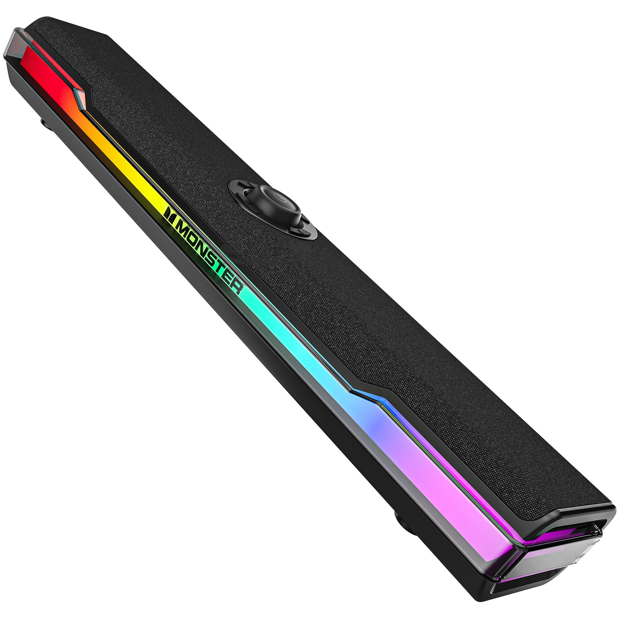 Monster S330 Computer Speakers, HiFi Stereo Sound PC Speakers, Bluetooth 6.0 Computer Sound Bar with Dynamic RGB Light, USB/Type