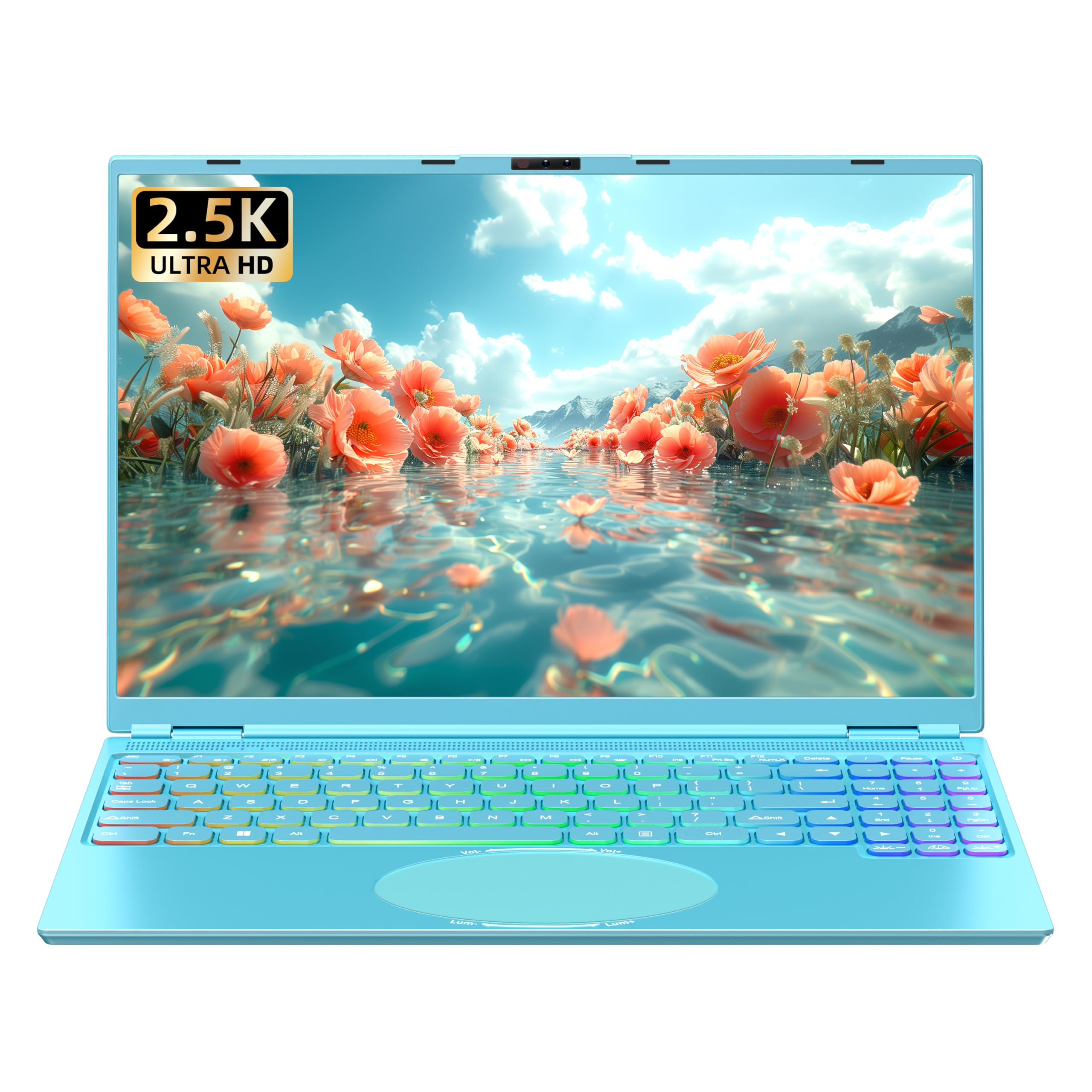 Nmybwo 16 Blue Laptop Computer 16G RAM 256GB SSD 2.5K FHD(2560x1600) IPS Screen/N95 CPU/Win 11 Pro PC Buisness Notebook with Col