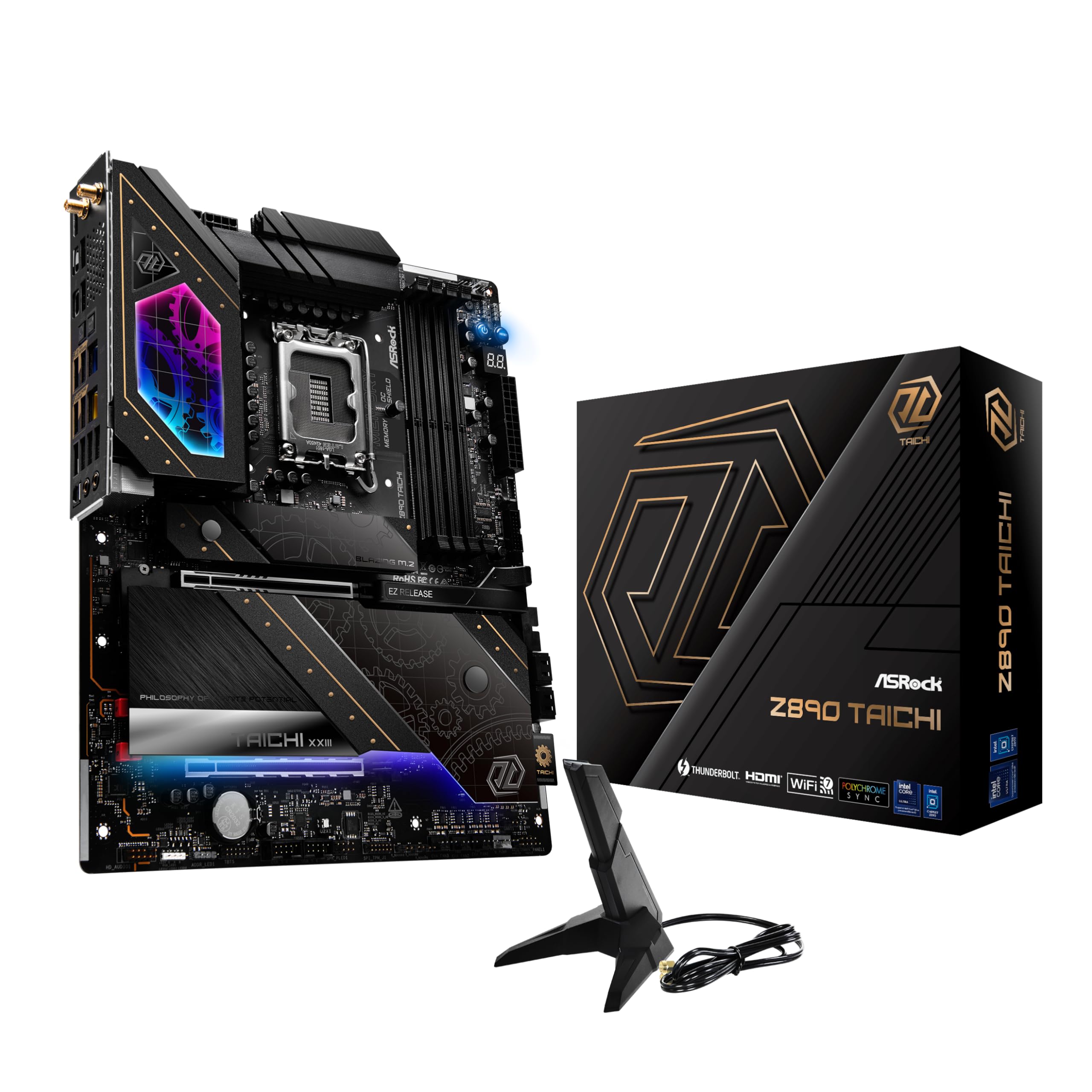 ASRock Z890 Taichi Intel Core Ultra LGA1851 RLILM DDR5 9600 MHz 256 GB ATX Motherboard Thunderbolt WiFi 7 PCIe 5.0 M.2