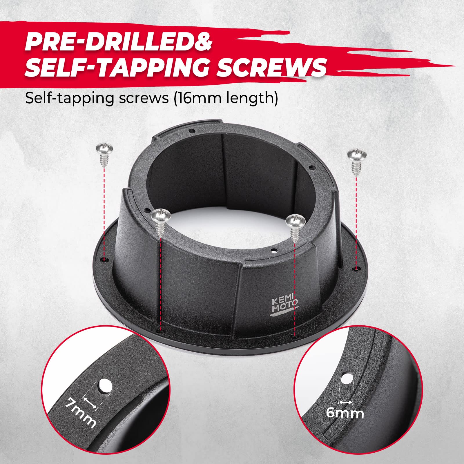 KEMIMOTO 6.5 Angled Speaker Pod - Universal Black Enclosure for UTV, RV, Car, Boat, Trailer - 1PC, 9.56 Surface Mount