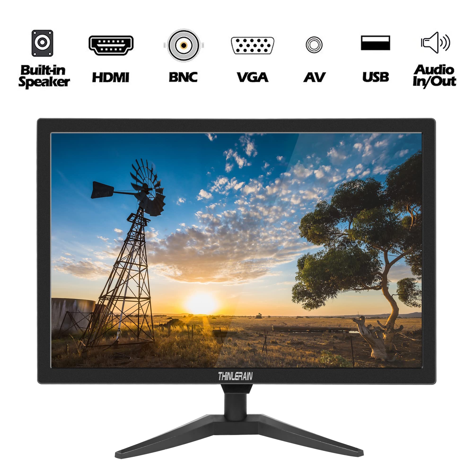 Thinlerain 20'' Pc Monitor 16:9 1600X900 Kitchen Monitor, Led Monitor Build In Speaker, 5Ms, 60 Hz, Vesa Mountable, With Vga Hdm