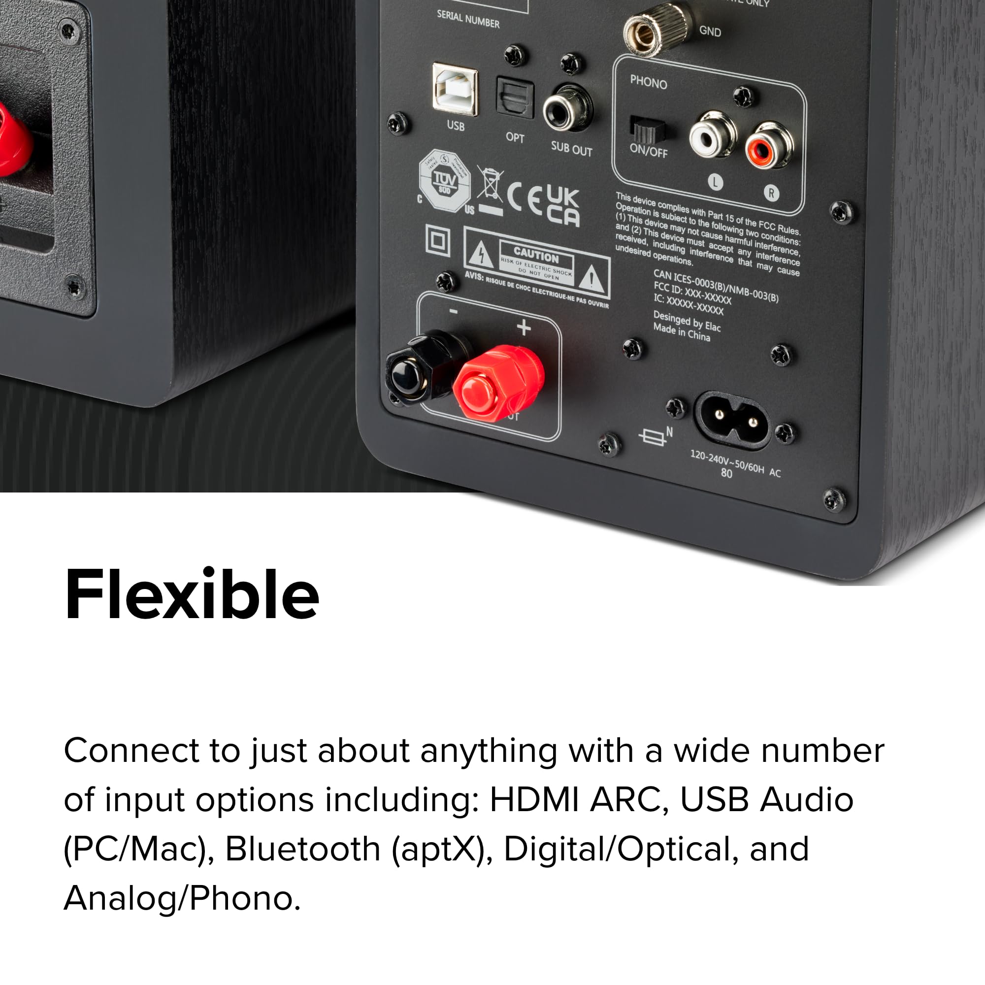 Elac Debut Connex 4-1/2 Powered Bookshelf Speakers With Hdmi Arc, Pair Of Bookshelf Speakers For Home Entertainment System, Blue