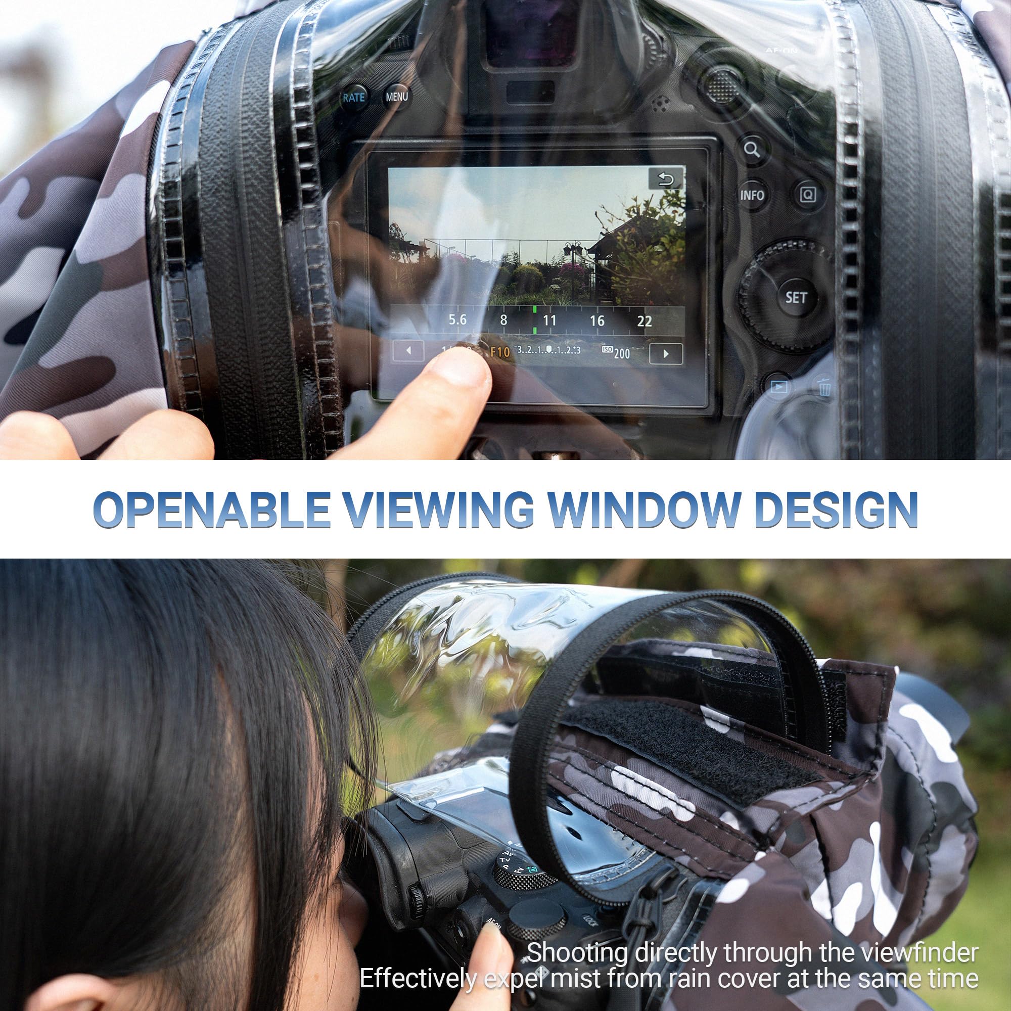 Jjc Camera Rain Cover Sleeve For Canon Nikon Sony Fujifilm Mirrorless Camera With Lens Below 7.1X5.5X9.1    (Wxhxd), Nylon Camer