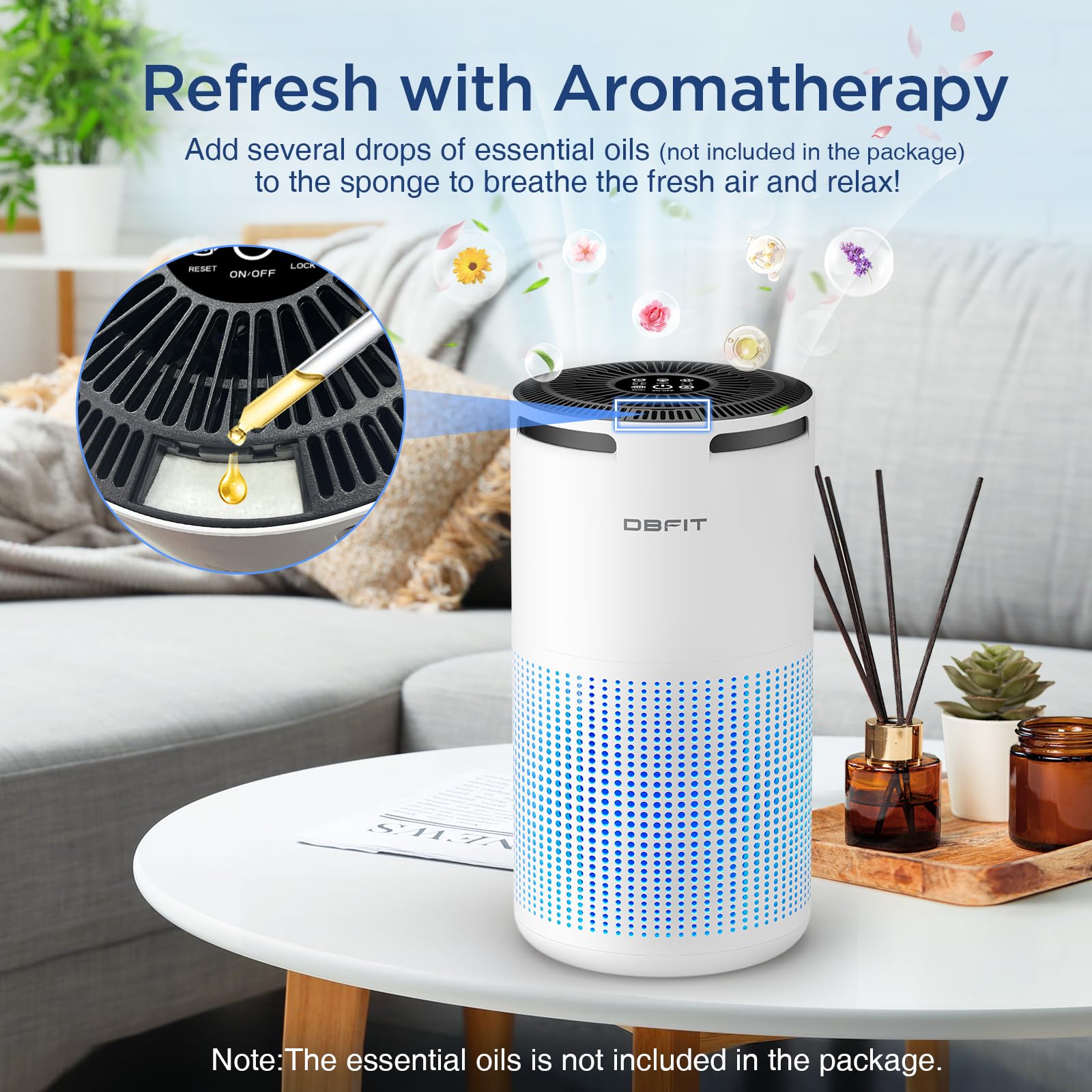 Air Purifiers For Home Large Room Up To 1500Ft With Aromatherapy, Dbfit H13 Hepa Air Purifier Air Cleaner For Smoke Pollen Dust