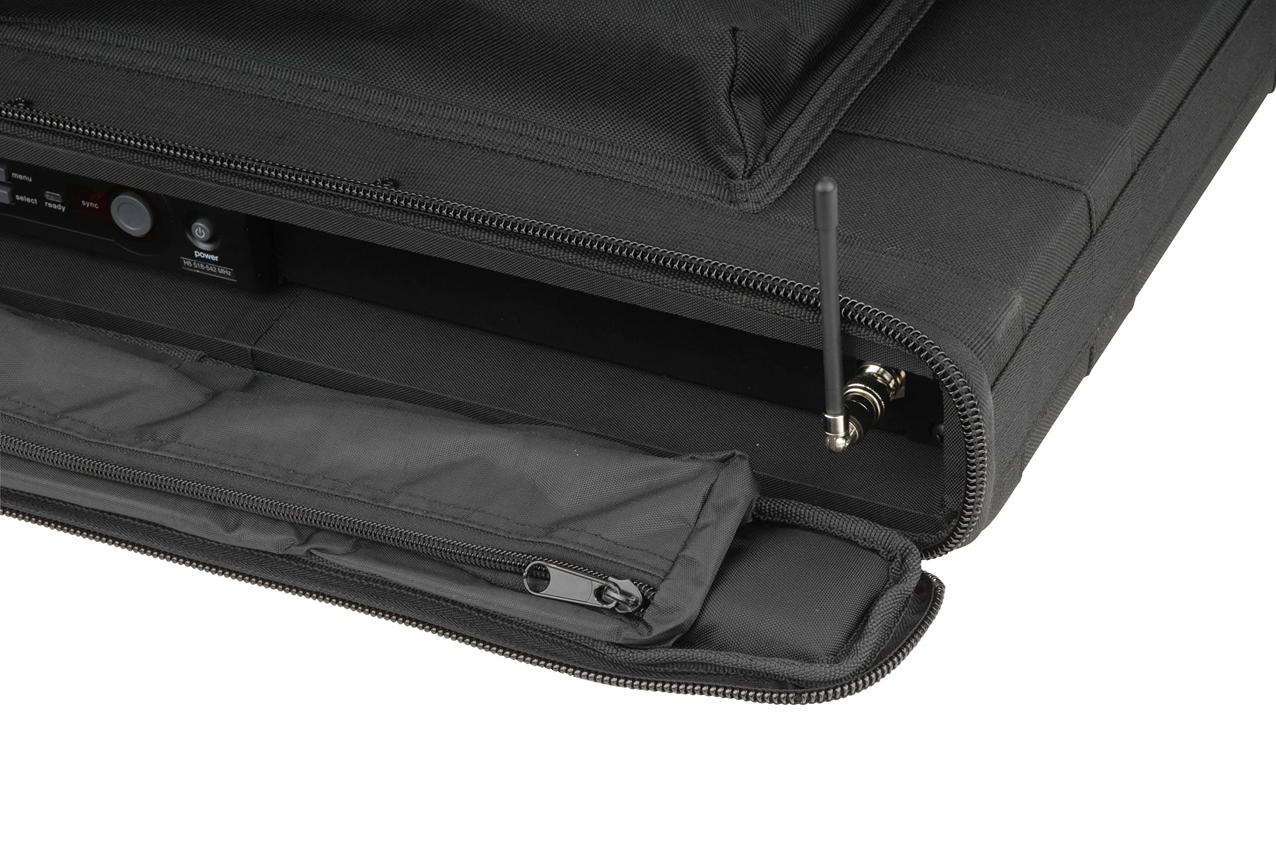Skb Cases 1U Series Soft Rack Case With Steel Rails, Heavy Duty Zippers, Outer Pocket, And Shoulder Straps, For Wireless Microphone Systems And Pre Amps