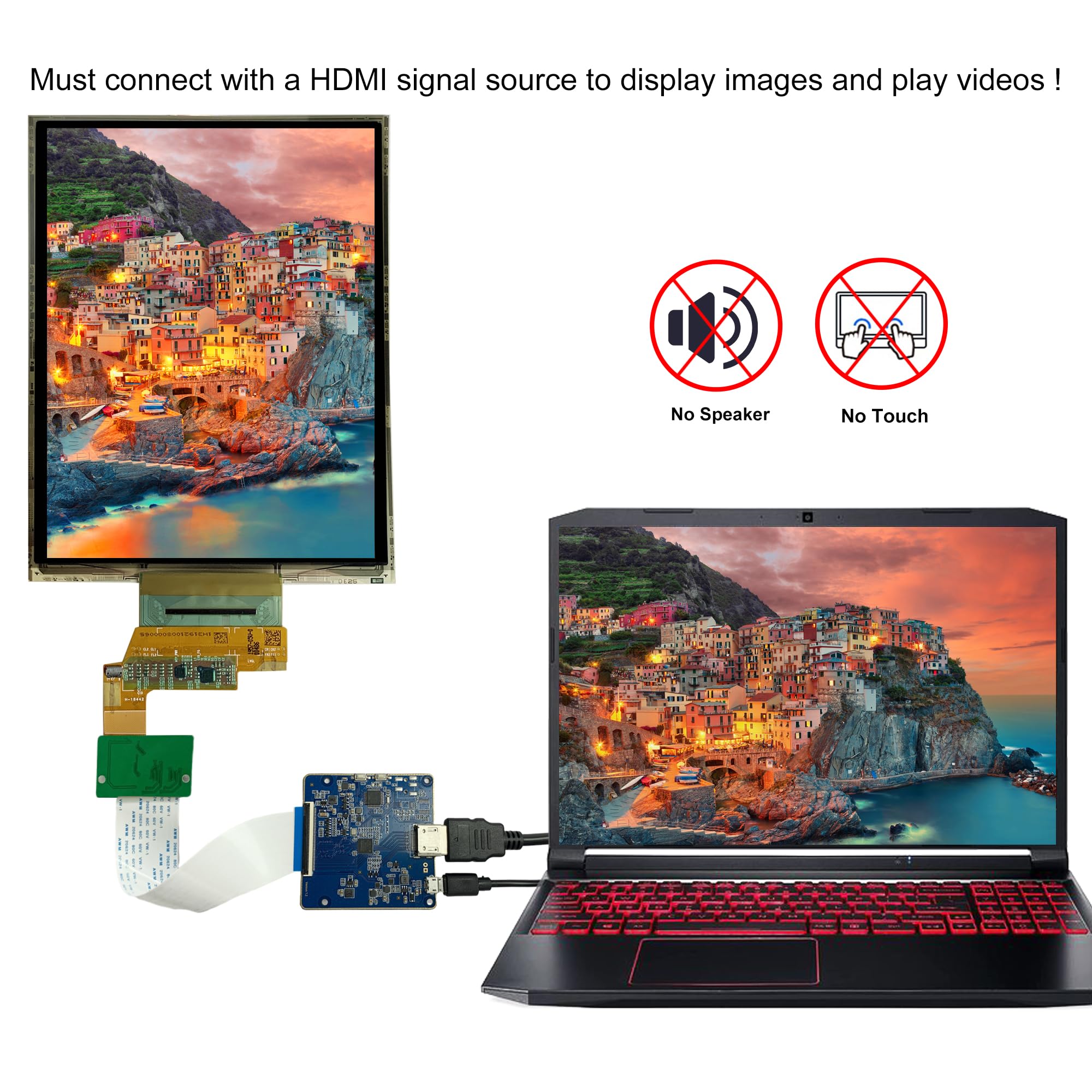 Wisecoco 7.8 Inch Flexible Display Curved Bendable Screen Fhd 1440 * 1920 Amoled Display With Hdmi Driver Board Flexible Oled Mo