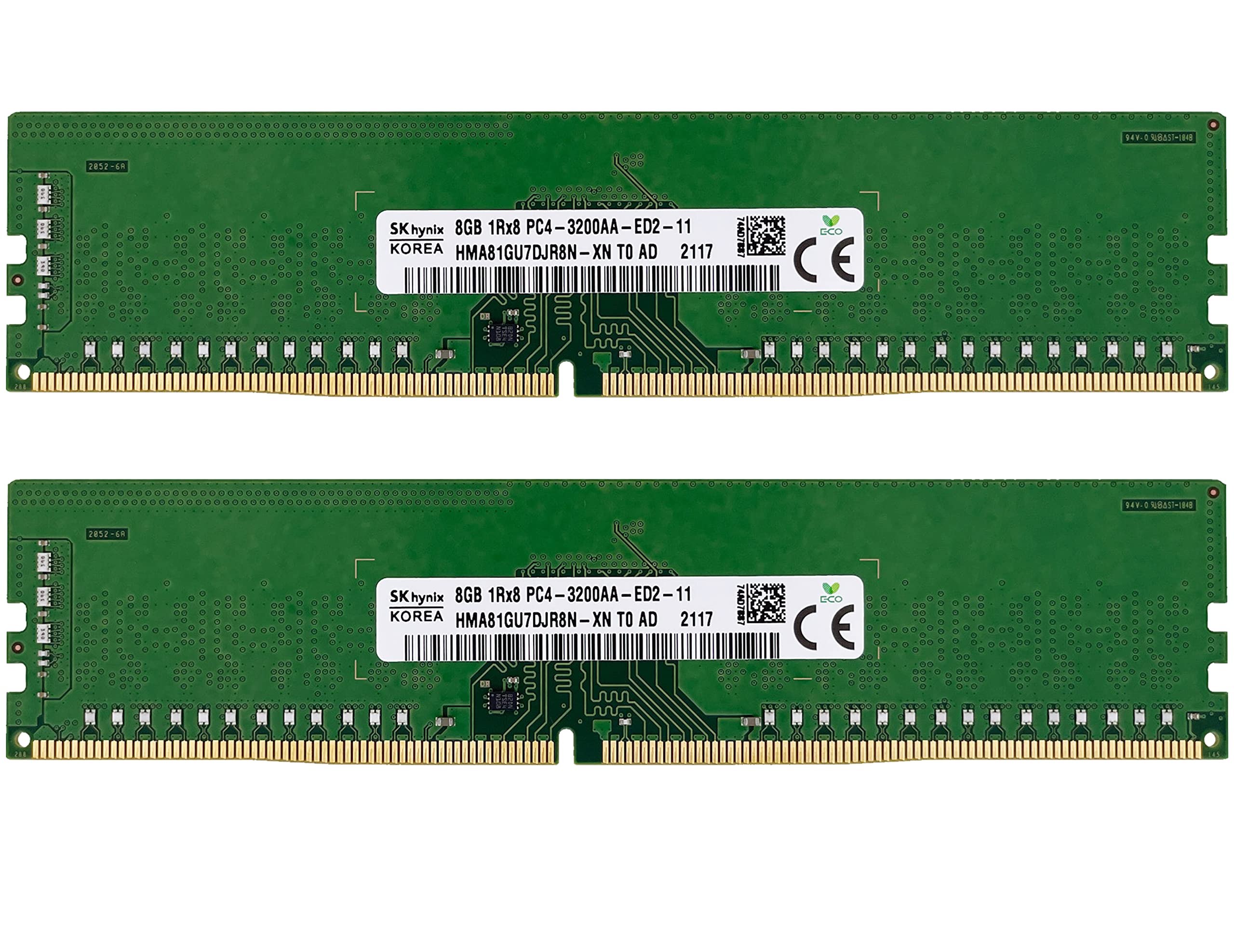 Timetec Hynix Original 16Gb Kit (2X8Gb) Ddr4 3200Mhz Pc4 25600 Unbuffered Ecc 1.2V Cl22 1Rx8 Single Rank 288 Pin Udimm Server Me