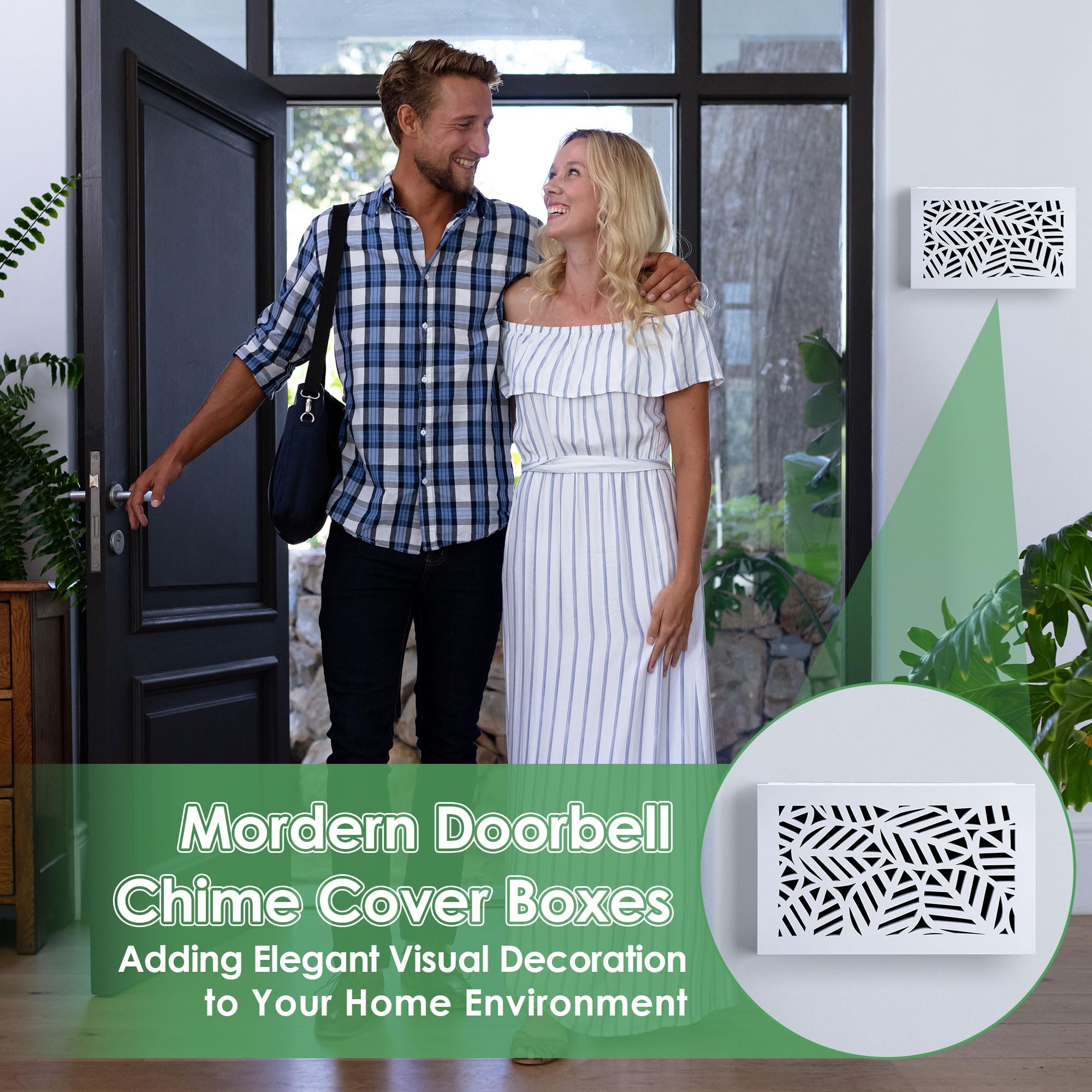 Saillong Doorbell Chime Cover Box Only, Upgrade Thickness Wooden Doorbell Cover Plate Inside House, Decorative Door Bell Box Cov