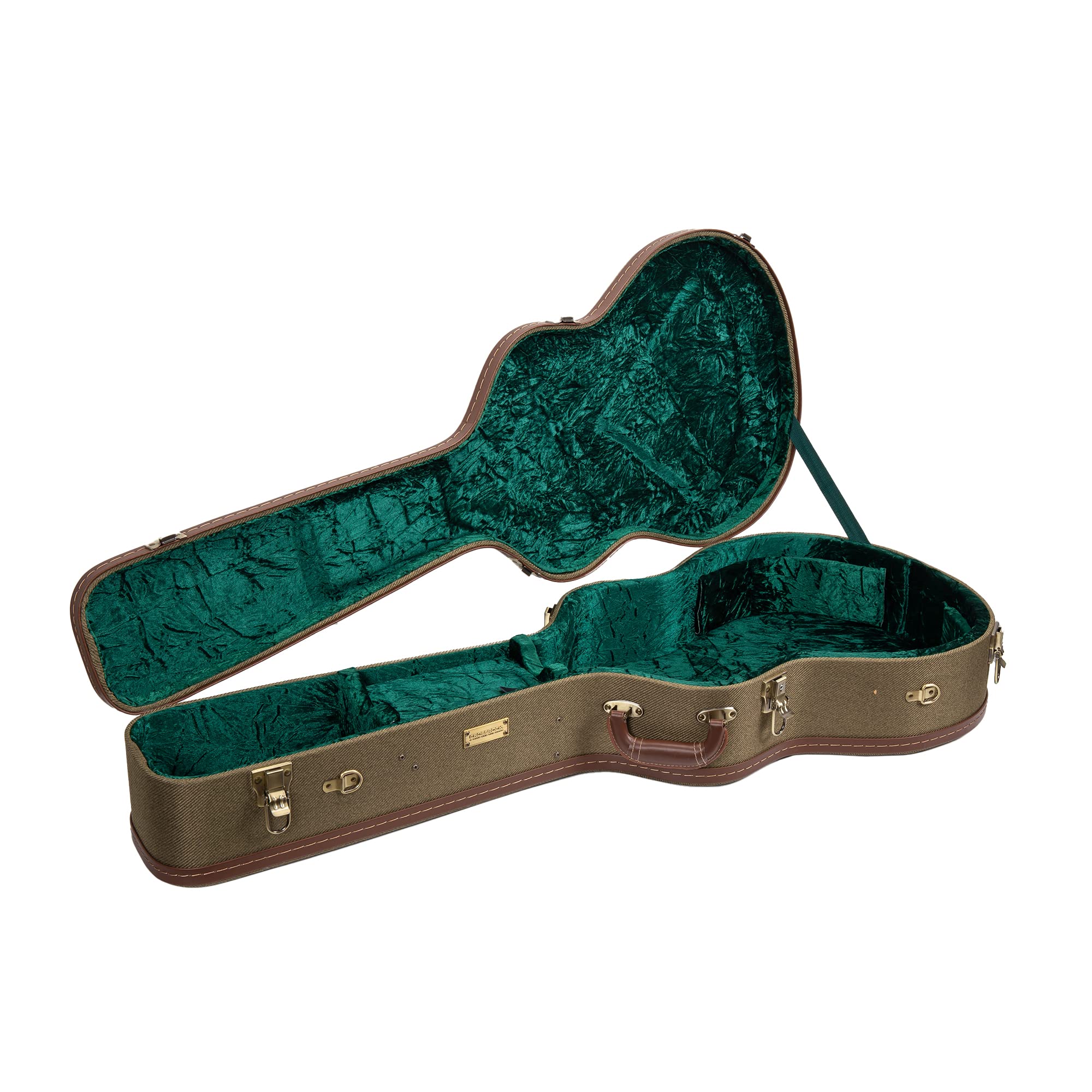 Crossrock Wood Case Fits 12 Frets 000/Om Style Acoustic Guitar With Removable Shoulder Straps Green (Crw700 00012Gn)