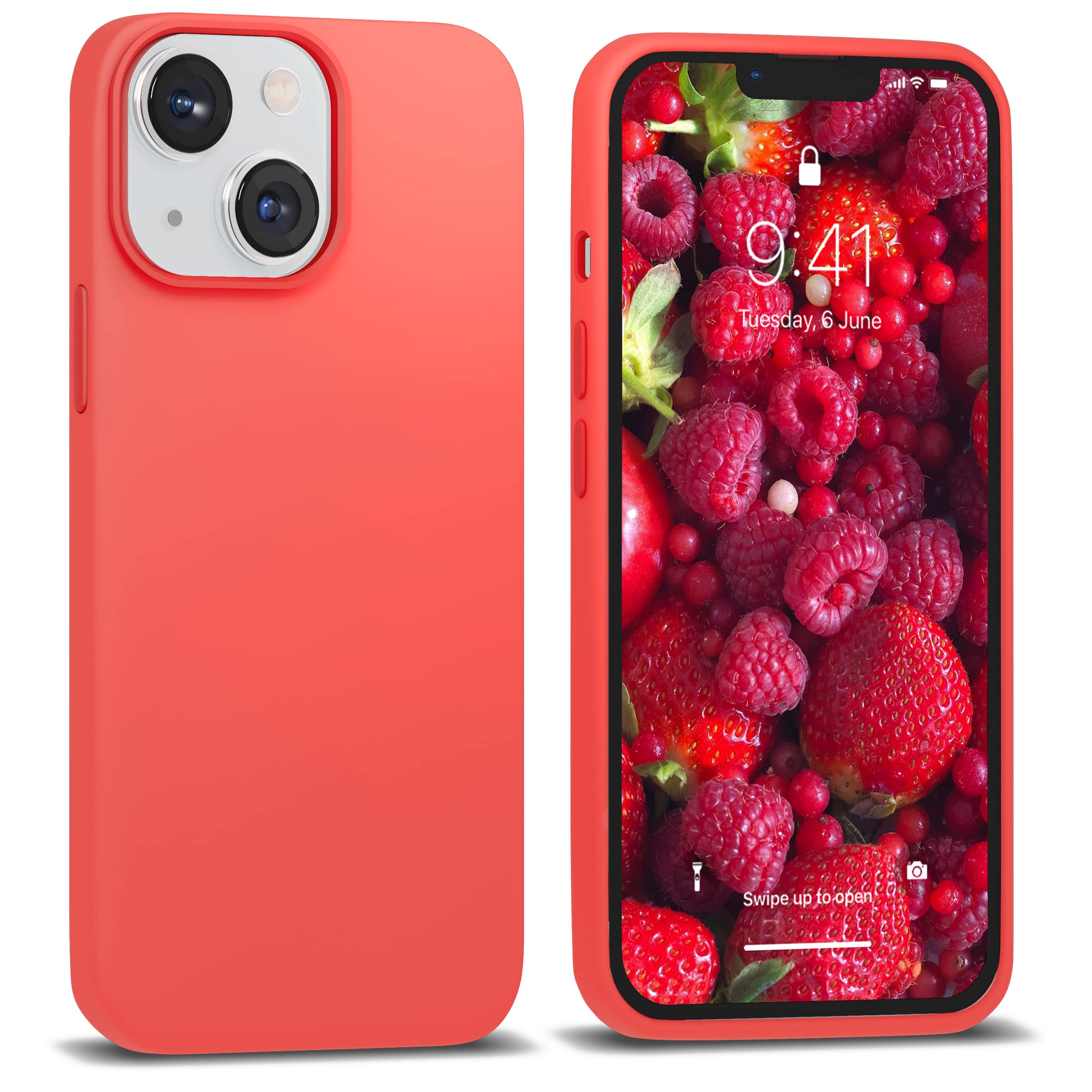 Icesword Iphone 13 Mini Case Berry, Silicone Phone Cases Cover Ultra, Slim Gel Shockproof Protective [Soft Anti Scratch Microfib