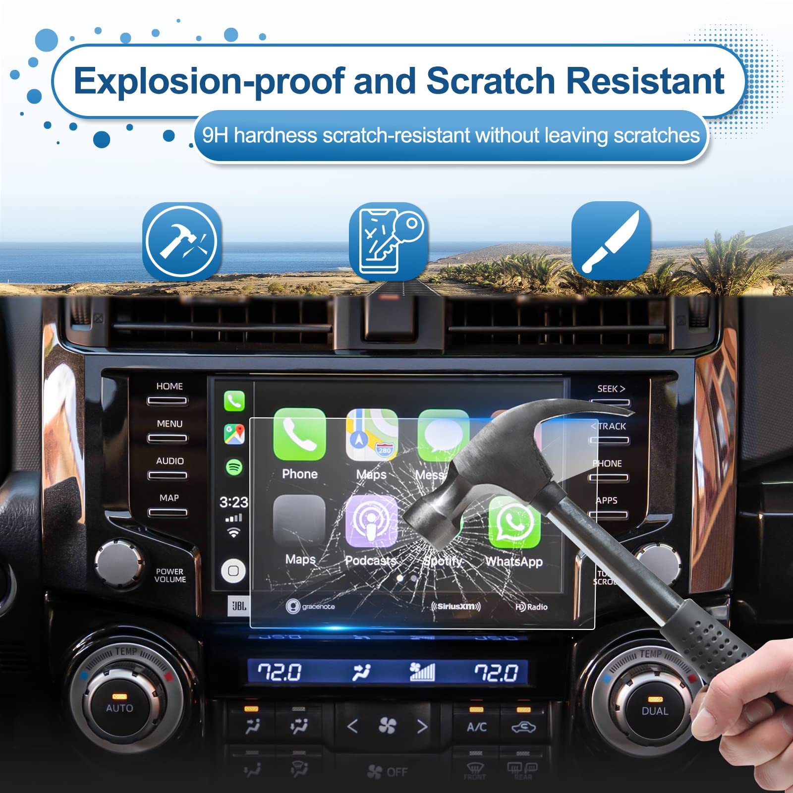 Coleya Updated 2020 2023 2024 4Runner Screen Protector For Toyota 4Runner (Sr5/Sr5 Premium/Trd Sport/Trd Off Road/Limited/Trd Pr