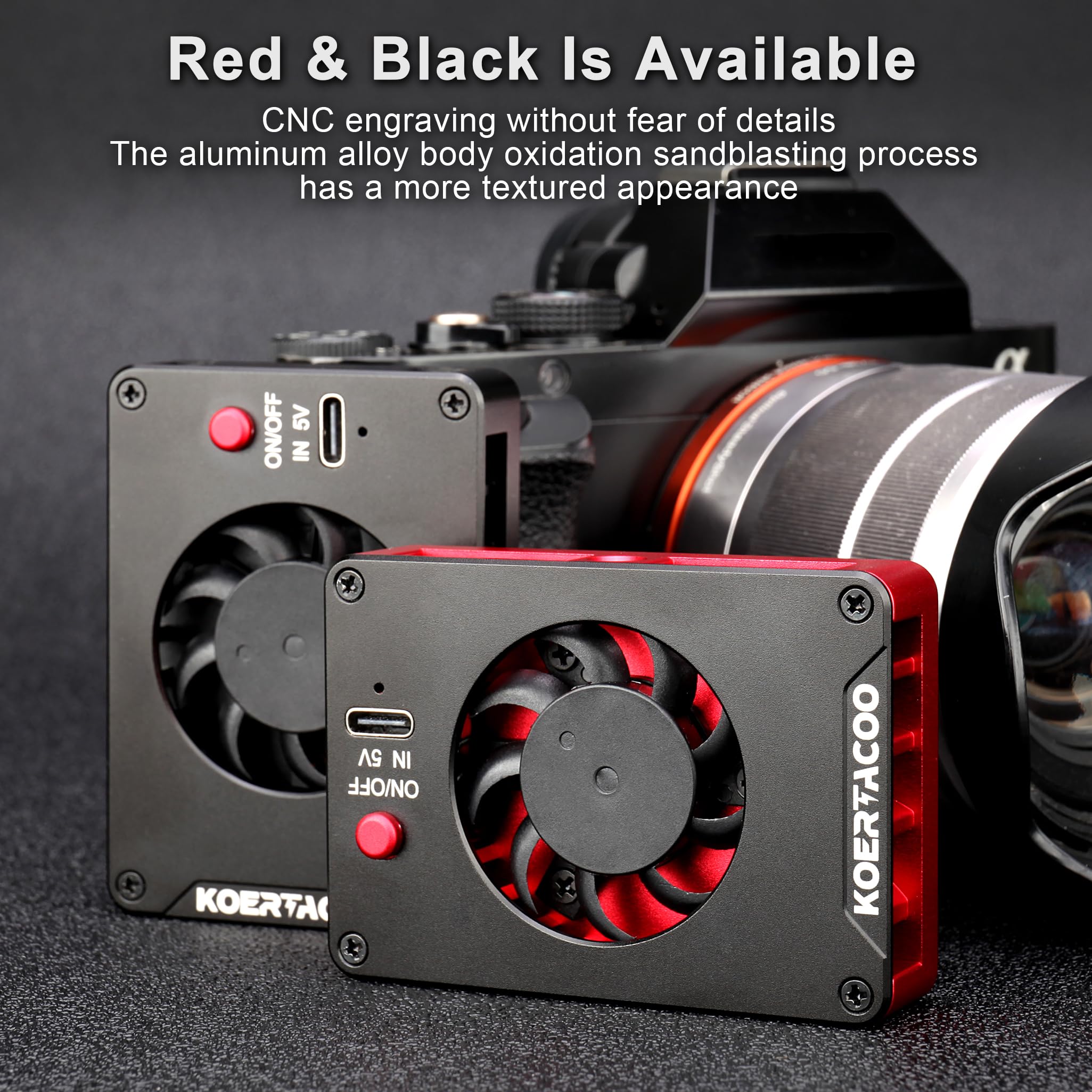 Koertacoo Camera External Cooling System/Cooling Fan For Live Broadcast   With Cooling Sheet   For Sony A7M4/Zve1/A6700/A7C2/Zv