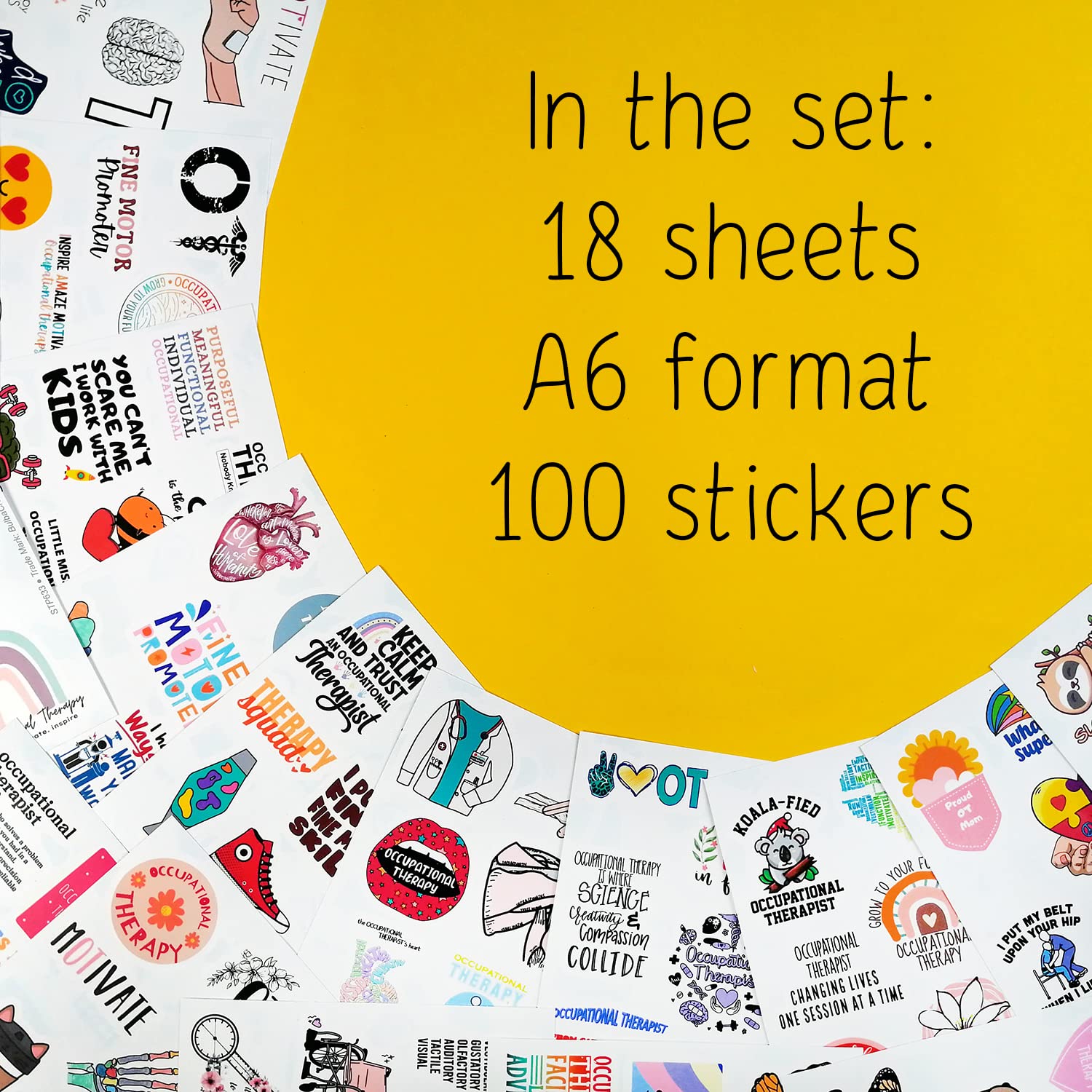 100Pcs Funny Occupational Therapy Stickers For Laptop And Water Bottles, Ot Stickers   Occupational Therapy Gifts, Ot Laptop Dec