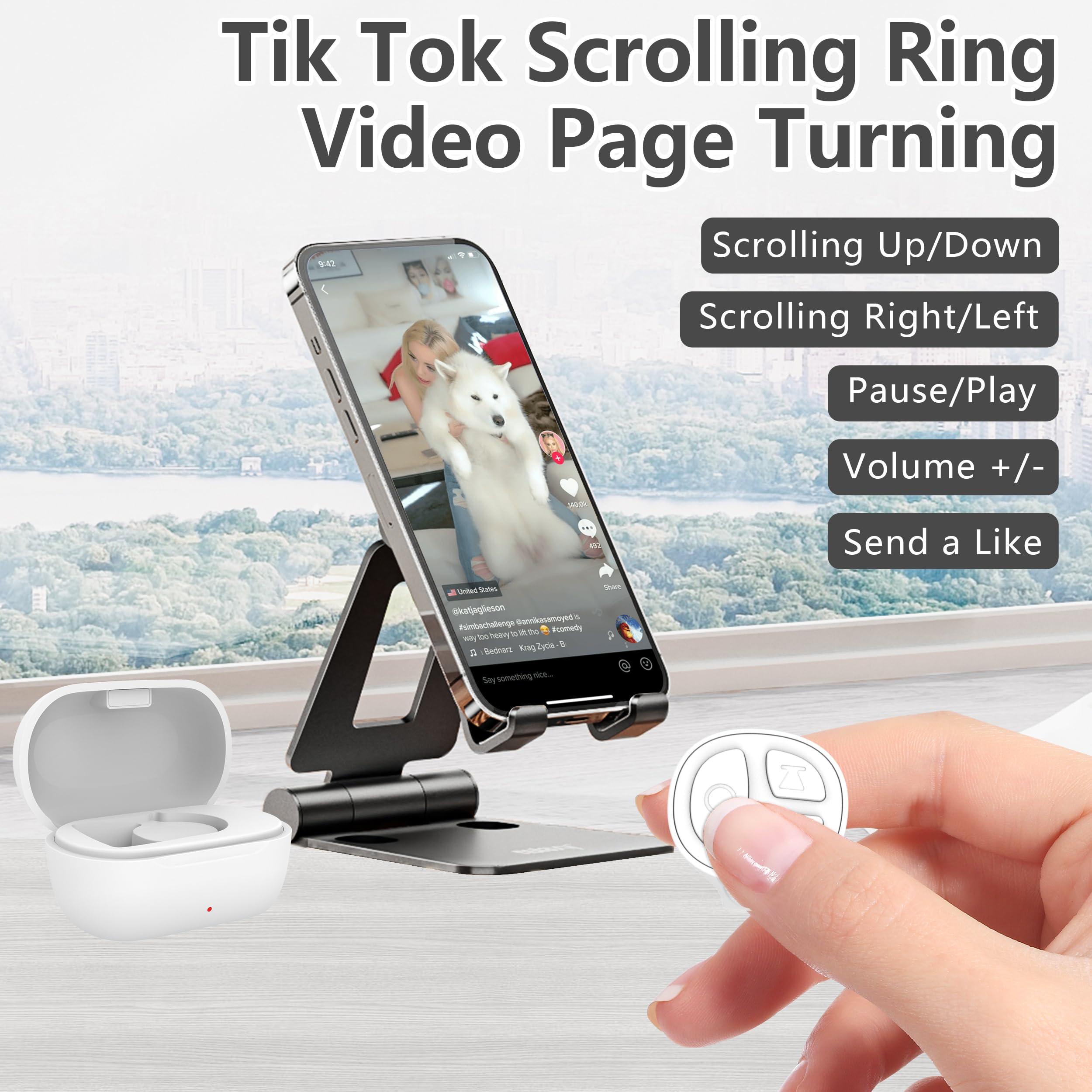 Stdforu Tiktok Scrolling Ring Remote Control Kindle App Page Turner Camera Remote Shutter Tik Tok Scrolling Ring For Iphone Ipad