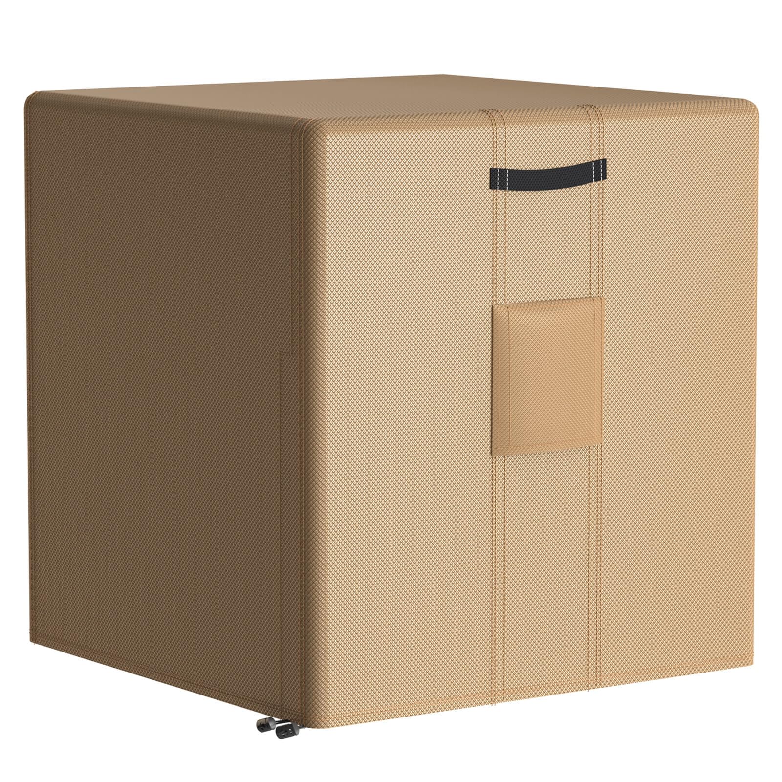 Brosyda Central Large Air Conditioner Cover For Outside Units, Waterproof & Windproof Outdoor Ac Units Cover Brown (32''X32''X36