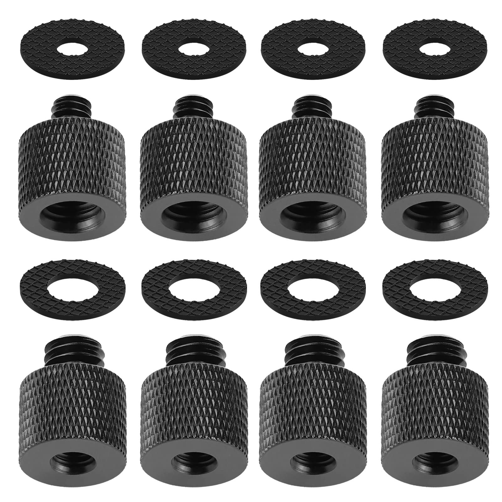 8 Pieces Camera Screw Adapter Thread 1/4' Male To 3/8' Female And 3/8' Male To 1/4' Female Adapter With Rubber Pad For Camera Monitor, Tripod, Mount