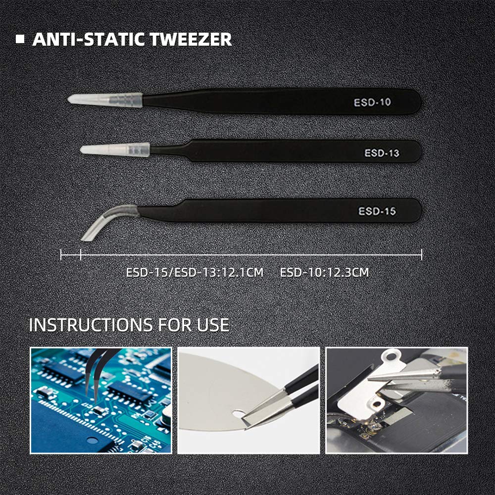 18 In 1 Electronics Repair Tool Kit, Precision Screwdriver Set, Opening Pry Tool Kit And Screen Opening Pliers With Portable Bag