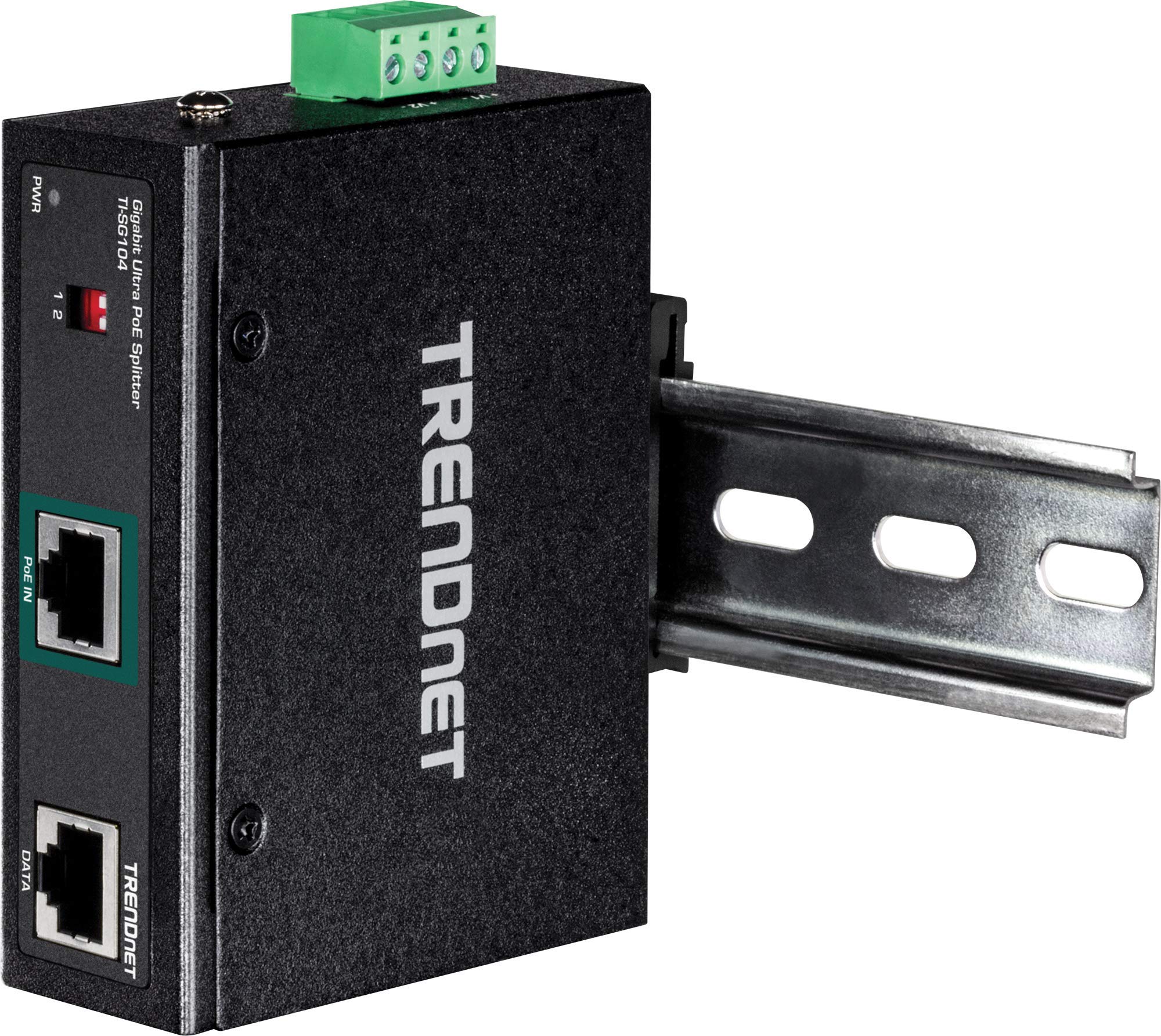 Trendnet Industrial Gigabit Upoe Splitter, Dual Dc Power Outputs, Din Rail Or Wall Mountable, Adjustable Voltage Output, Ti Sg104
