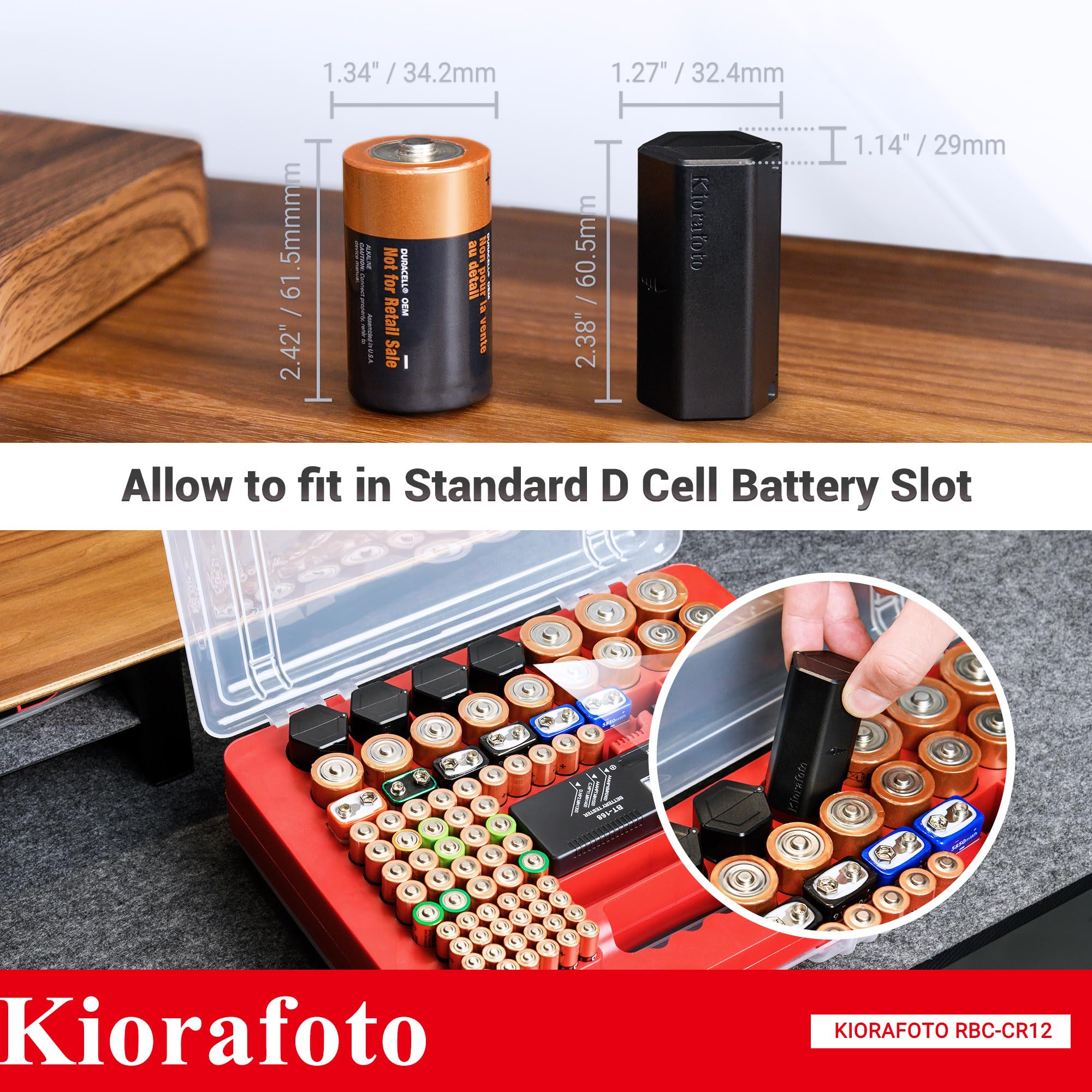 (2 Pack)Cr2032 Cr2025 Cr2016 Battery Case Holder Storage,Upgrade D Battery Size Coin Cell Battery Organizer For 24X Cr2032/Cr202