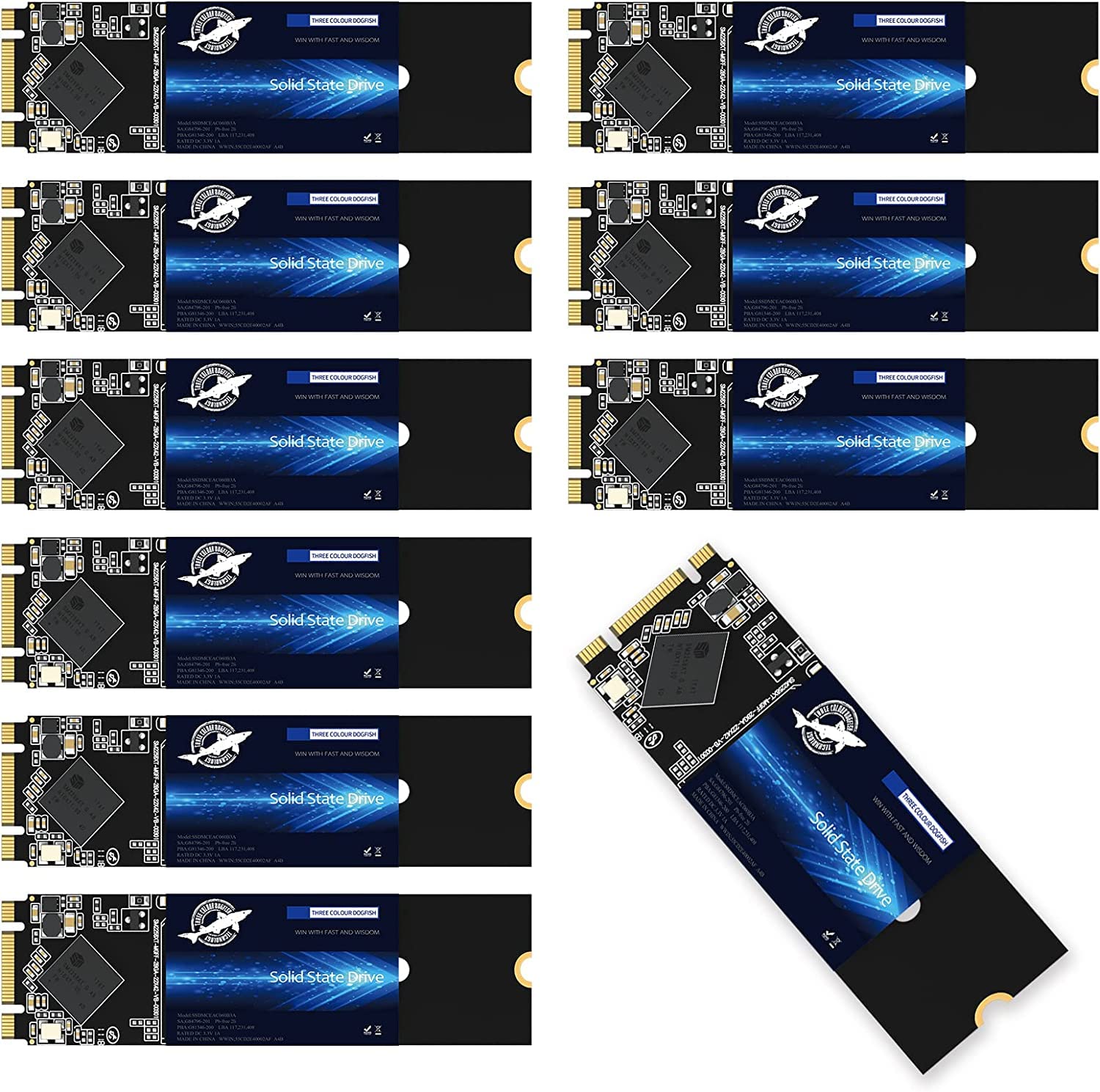 Dogfish Ssd Sata M.2 2280 128Gb Ngff Internal Solid State Drive High Performance Hard Drive For Desktop Laptop Sata Iii 6Gb/S (M.2 2280,128Gb*10 Pack)